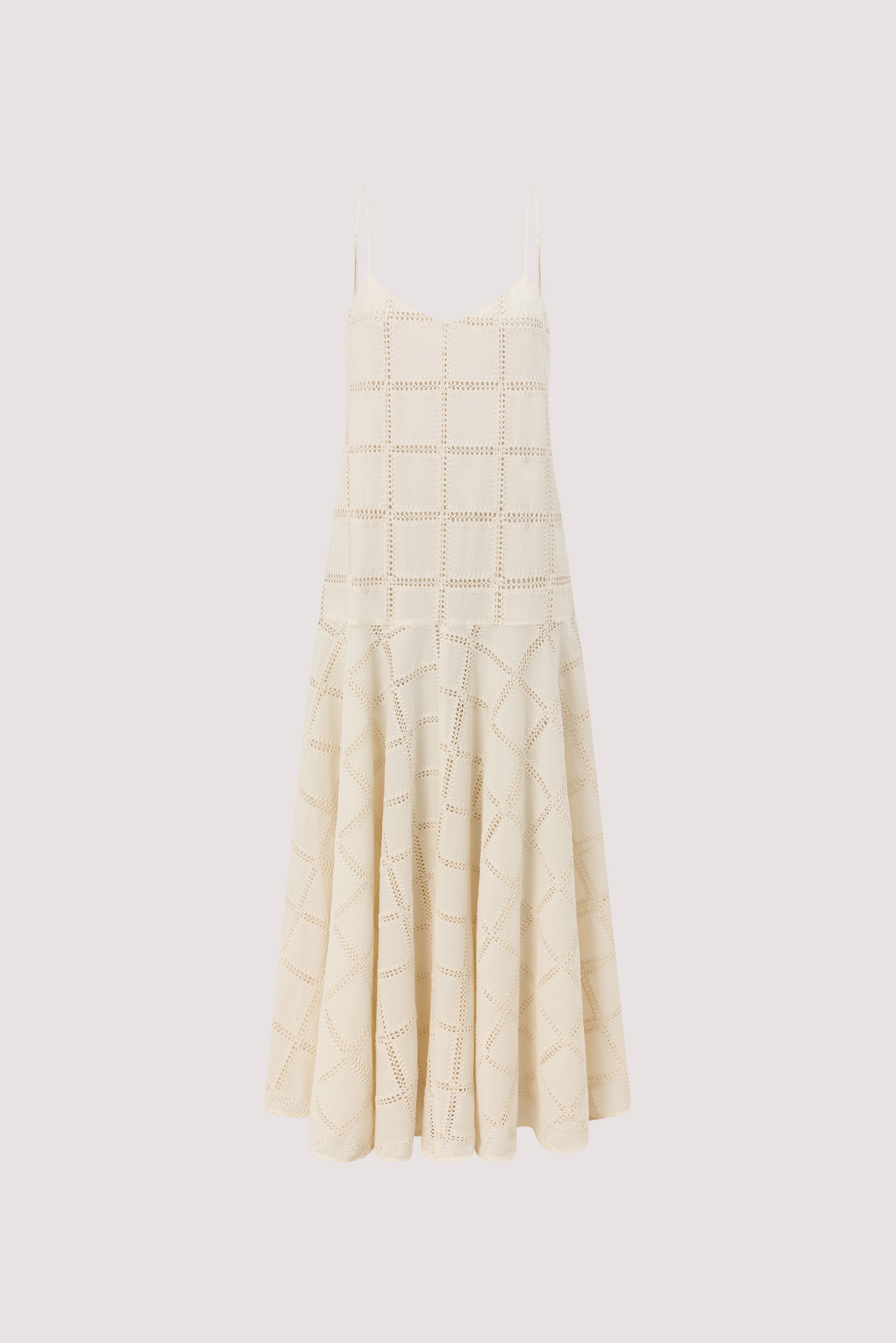 ANNIKA CREAM COTTON MIDI DRESS