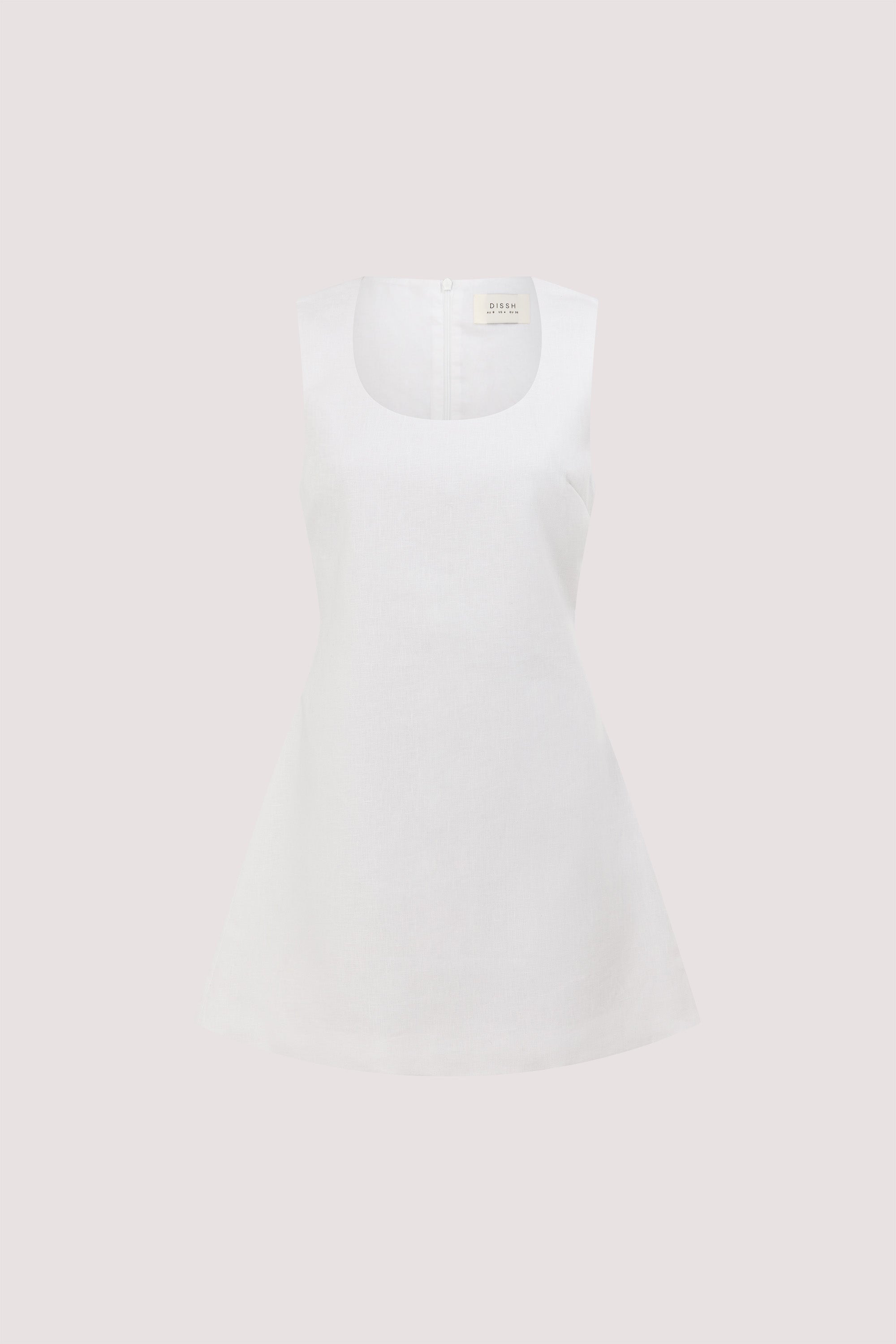 AURELI WHITE LINEN MINI DRESS