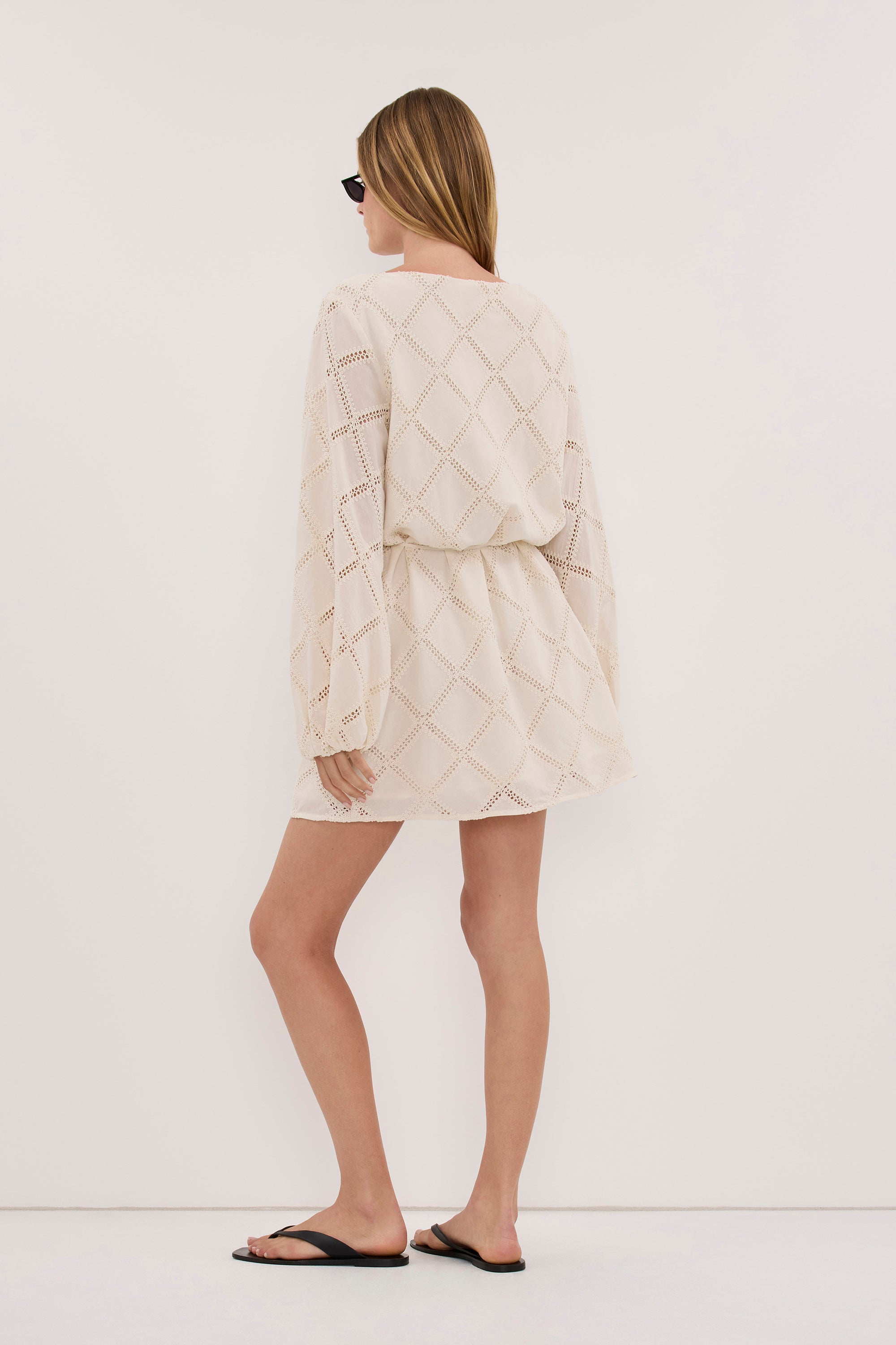 ANNIKA CREAM COTTON MINI DRESS