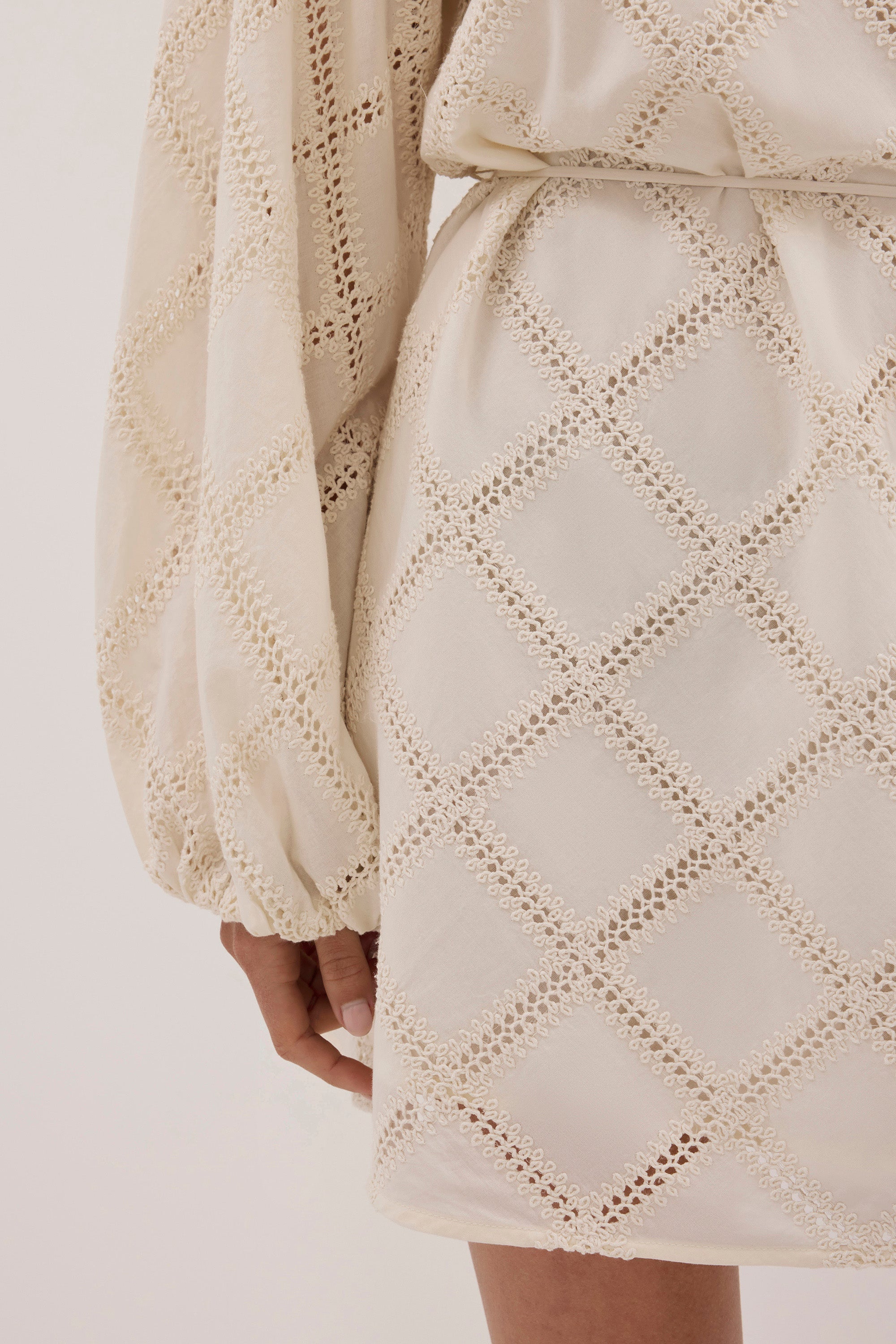 ANNIKA CREAM COTTON MINI DRESS