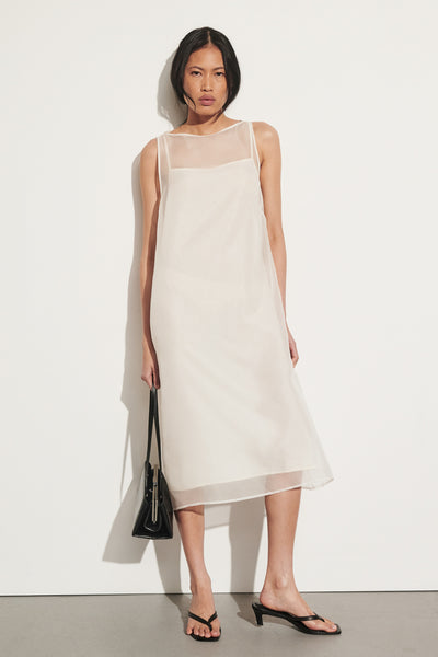 Ploy wearing SIAN IVORY SILK ORGANZA MIDI DRESS