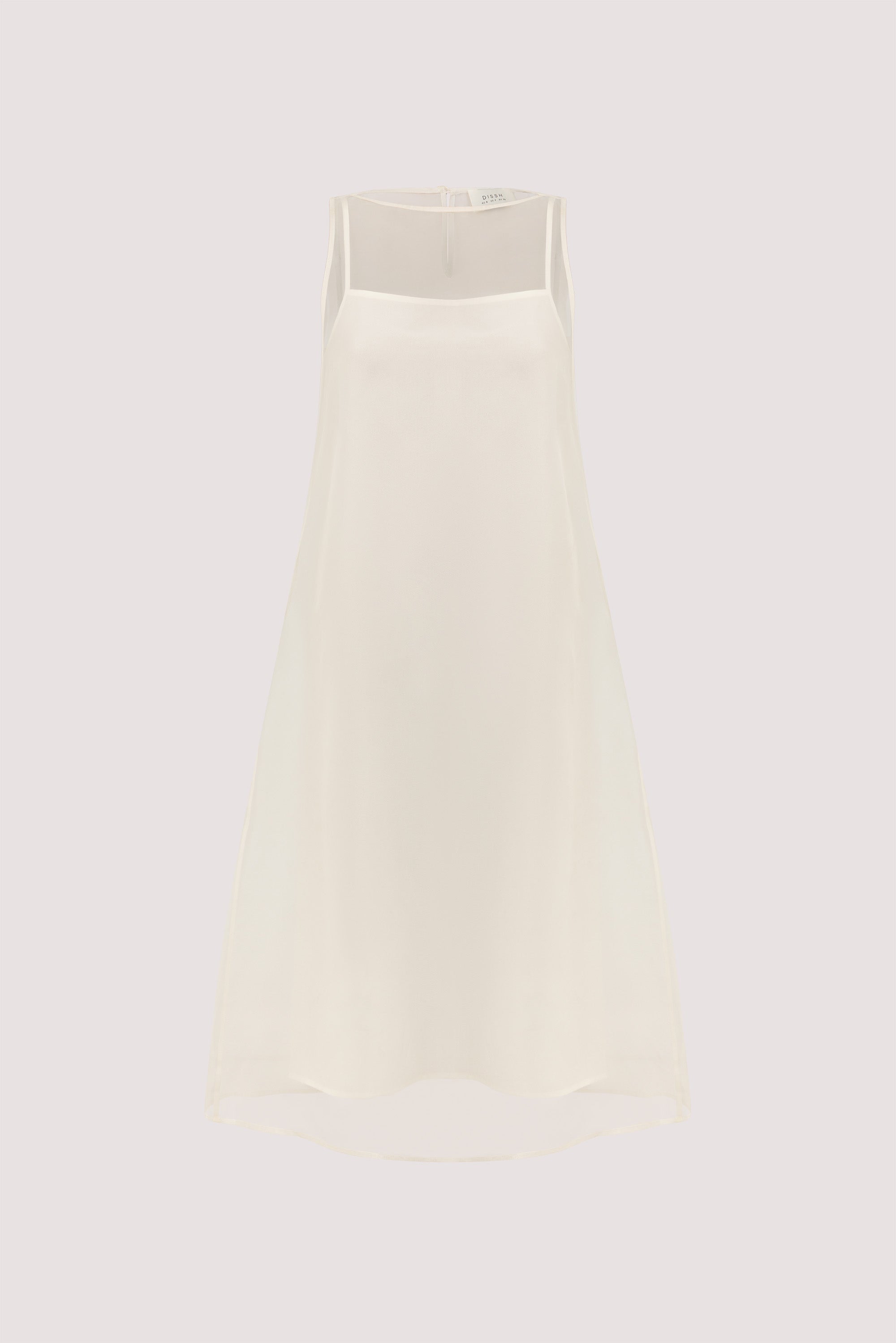 SIAN IVORY SILK ORGANZA MIDI DRESS