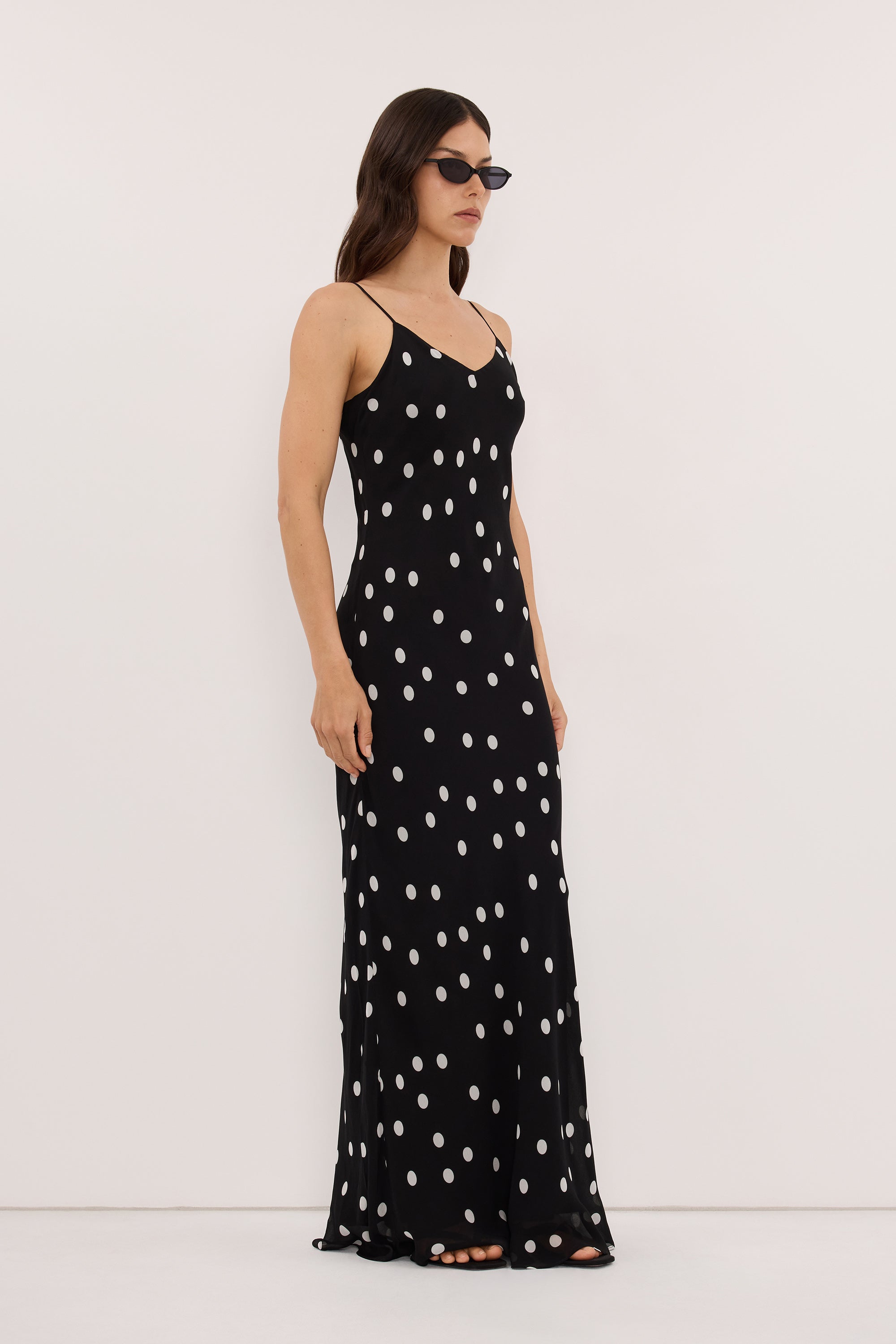 CECILE SPOT SLIP MAXI DRESS - PRE ORDER