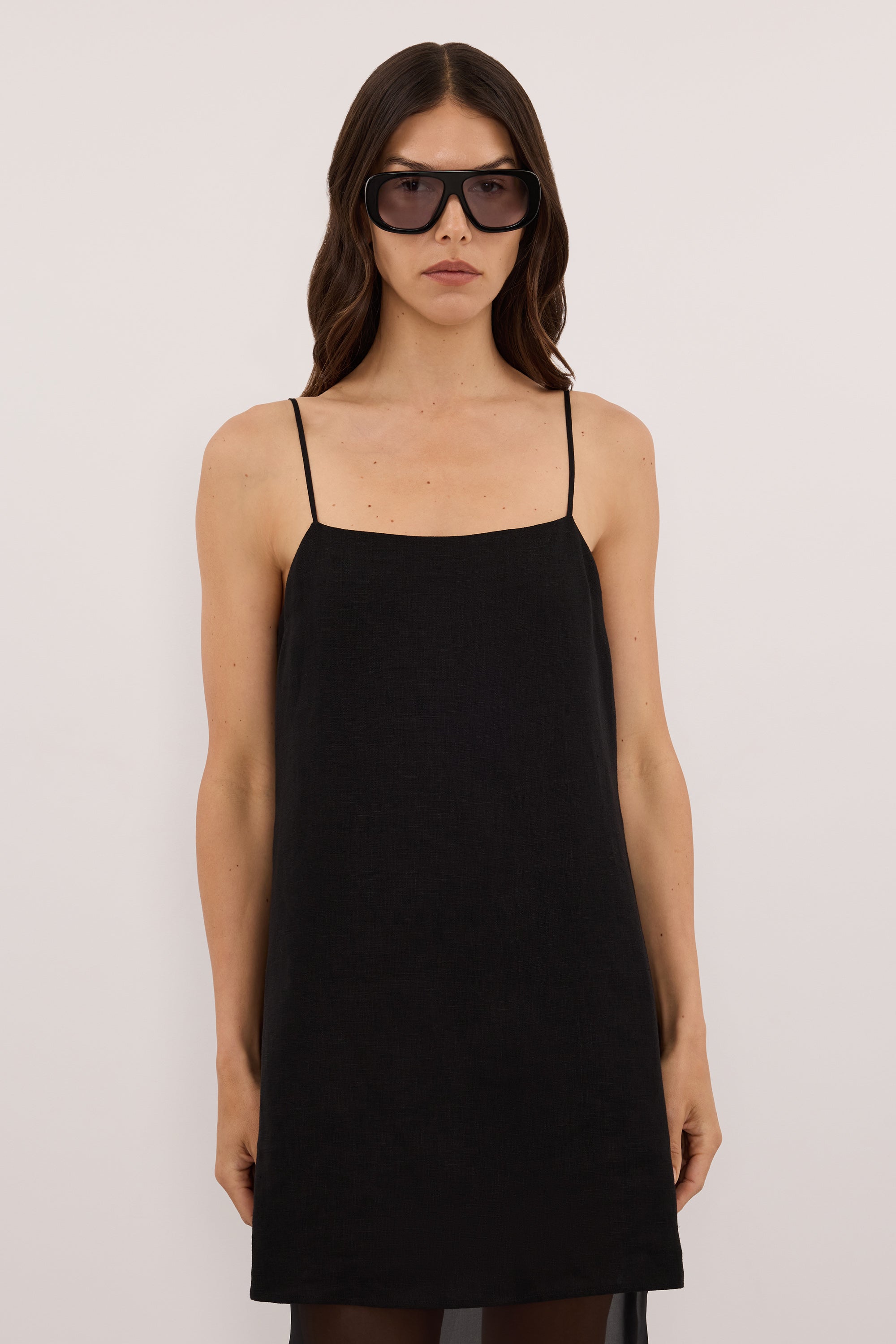 LILYANA BLACK LINEN SILK ORGANZA MAXI DRESS - PRE ORDER