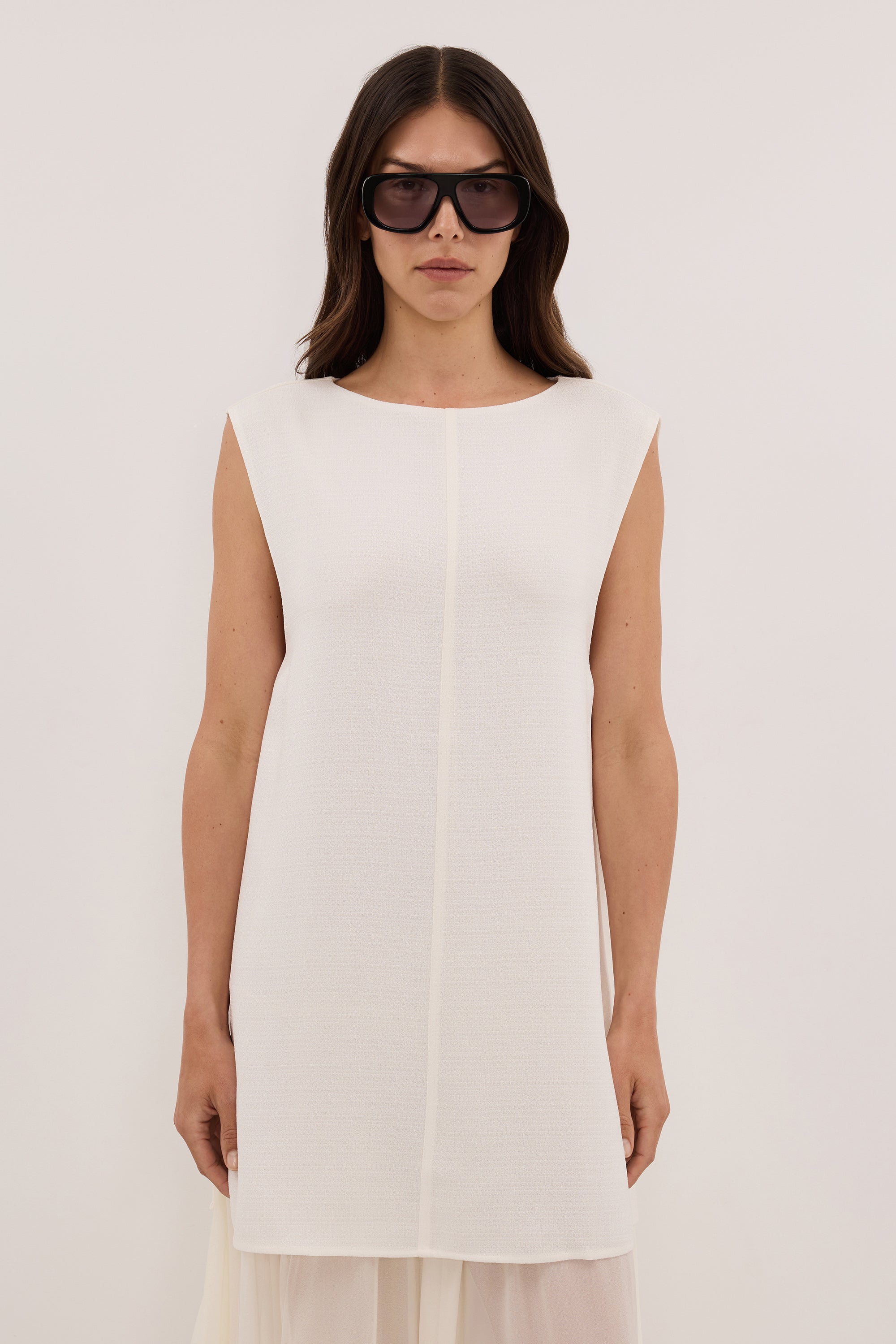 KAELIN IVORY HYBRID MIDI DRESS - PRE ORDER