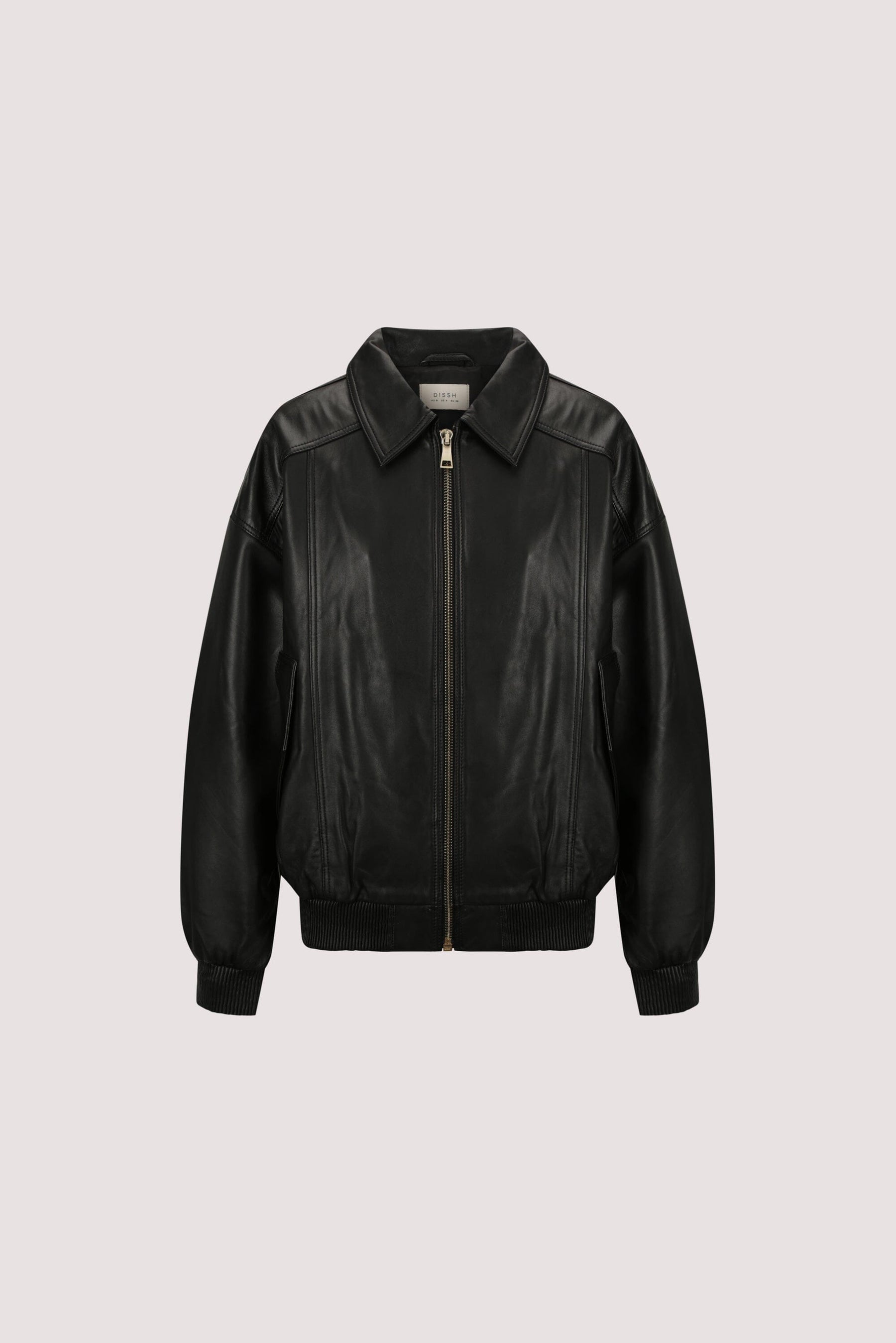 HUTTON BLACK LEATHER BOMBER JACKET Clothing DISSH Boutiques 