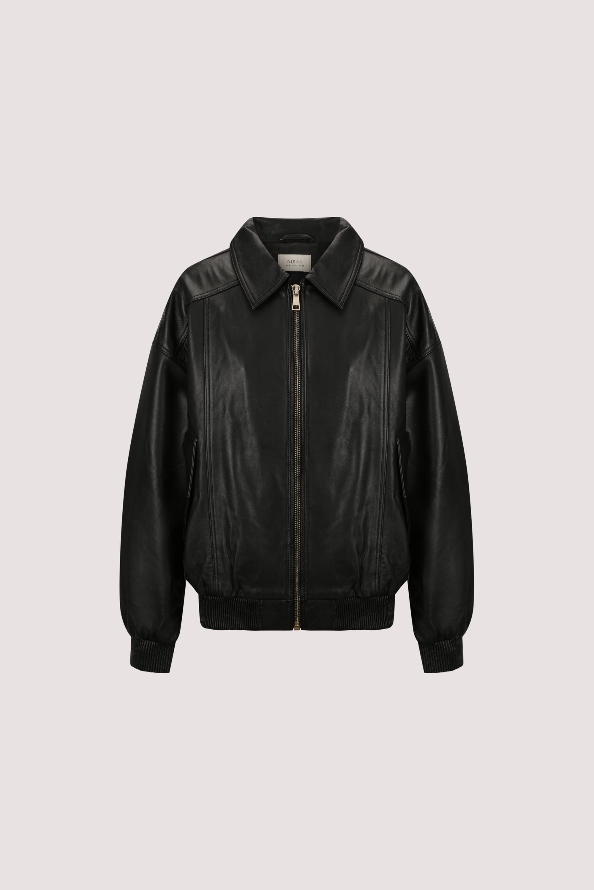 HUTTON BLACK LEATHER BOMBER JACKET Clothing DISSH Boutiques 