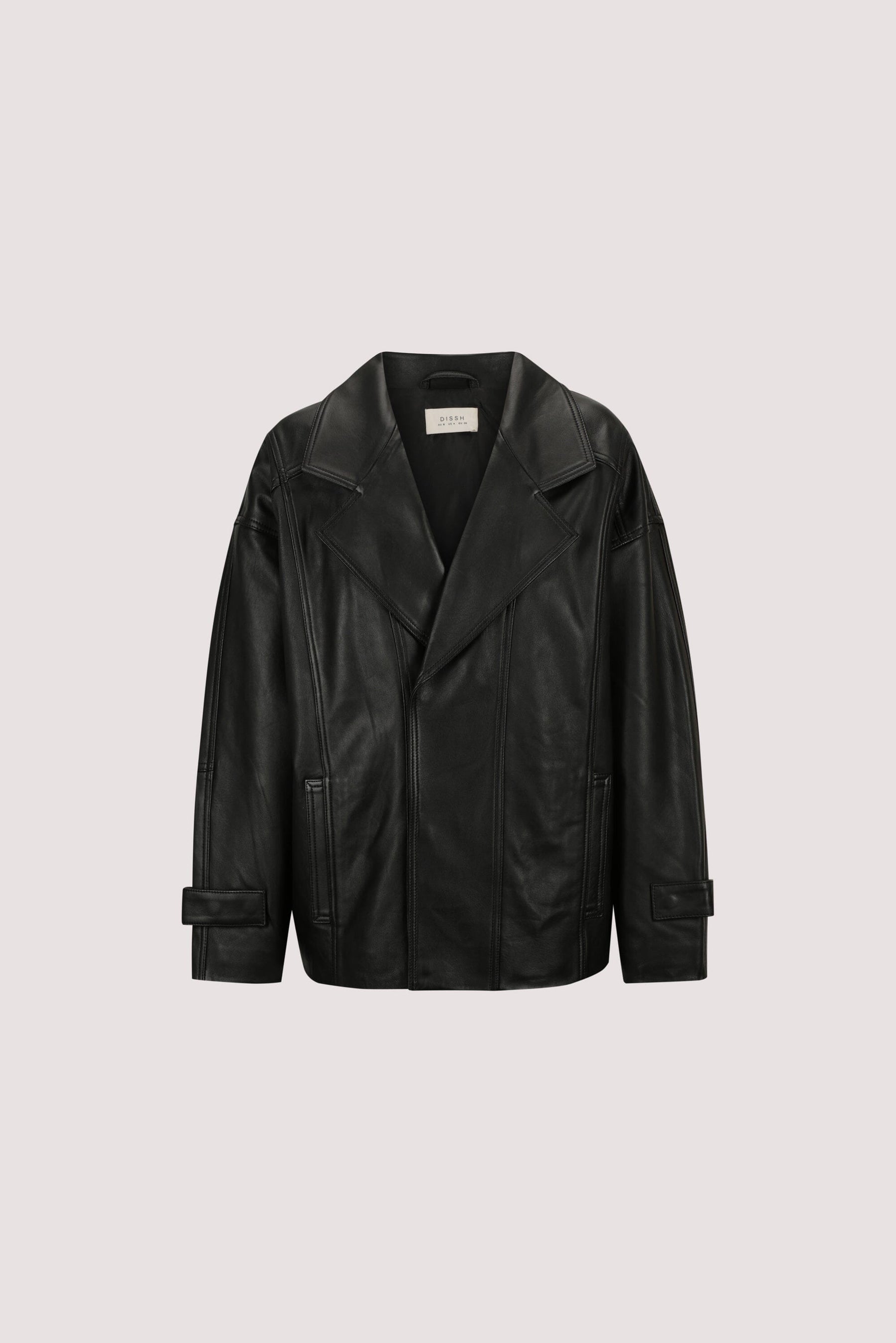 MARGOT BLACK OVERSIZED LEATHER JACKET Clothing DISSH Boutiques 