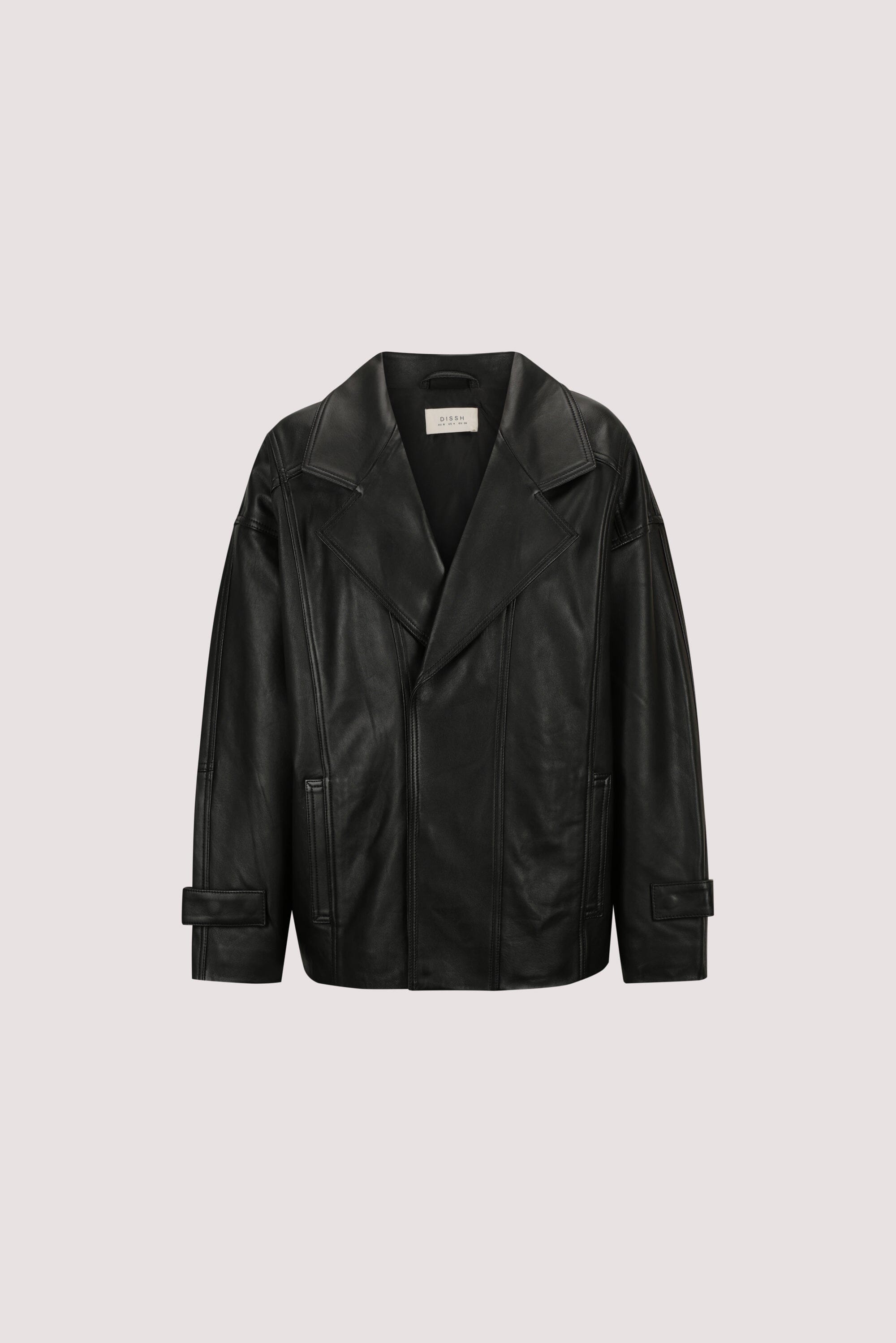MARGOT BLACK OVERSIZED LEATHER JACKET Clothing DISSH Boutiques 