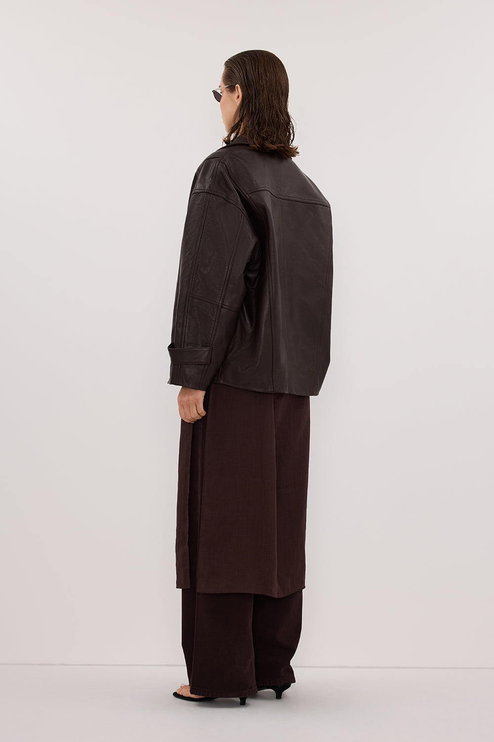 MARGOT CHOC LEATHER JACKET Clothing DISSH Boutiques 