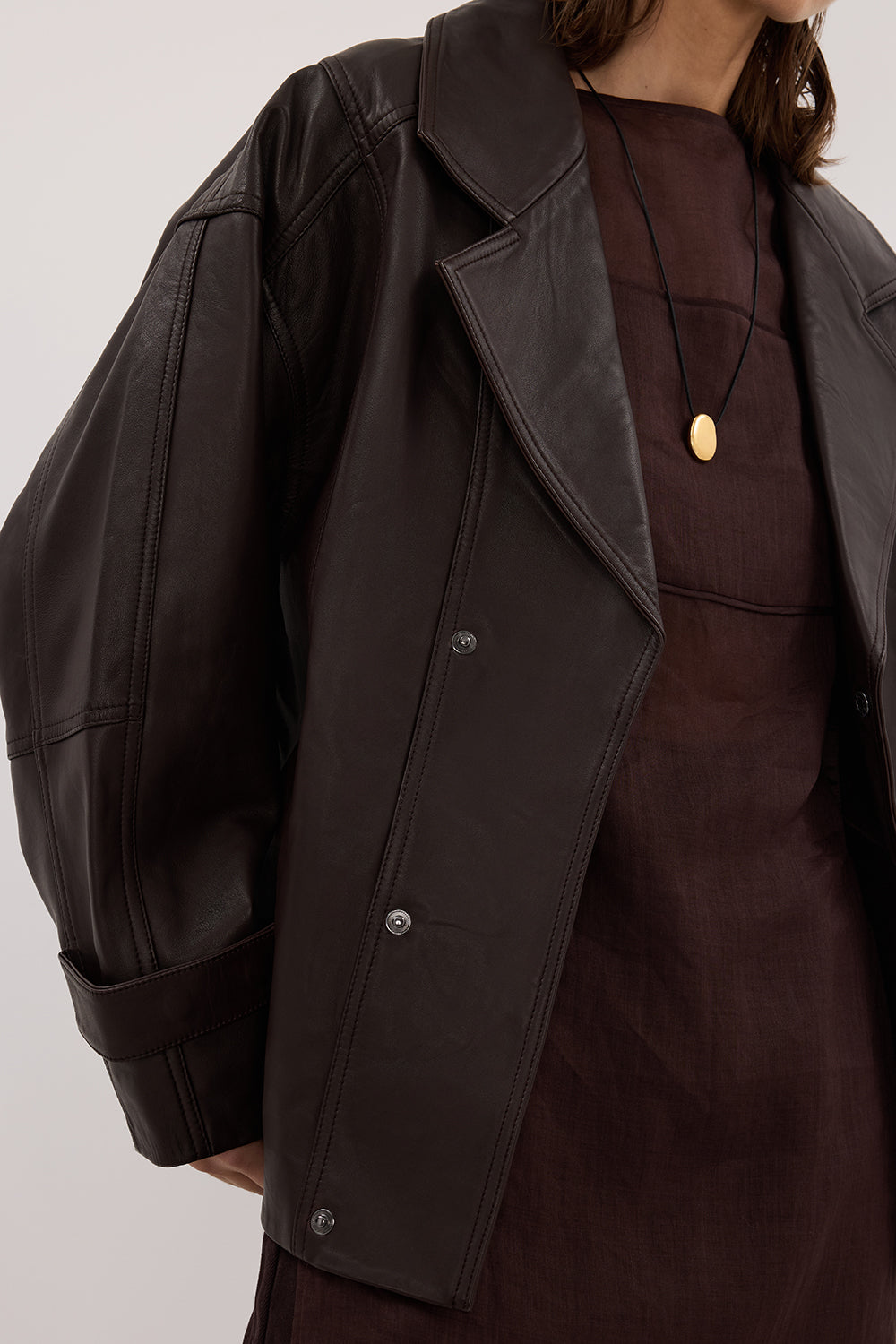 MARGOT CHOC LEATHER JACKET Clothing DISSH Boutiques 