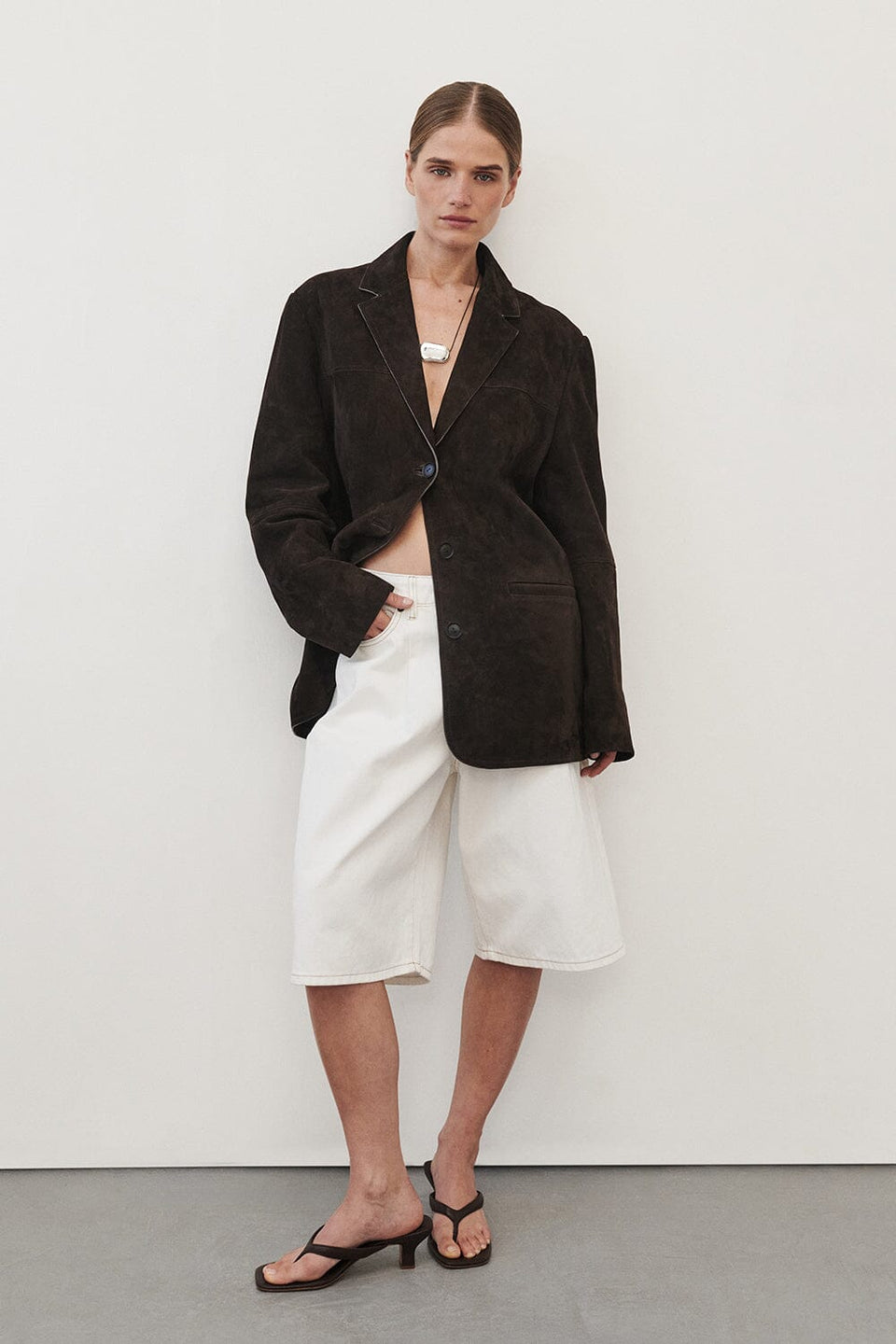 HENDRIX BITTER CHOC OVERSIZED SUEDE LEATHER JACKET Clothing DISSH Boutiques 