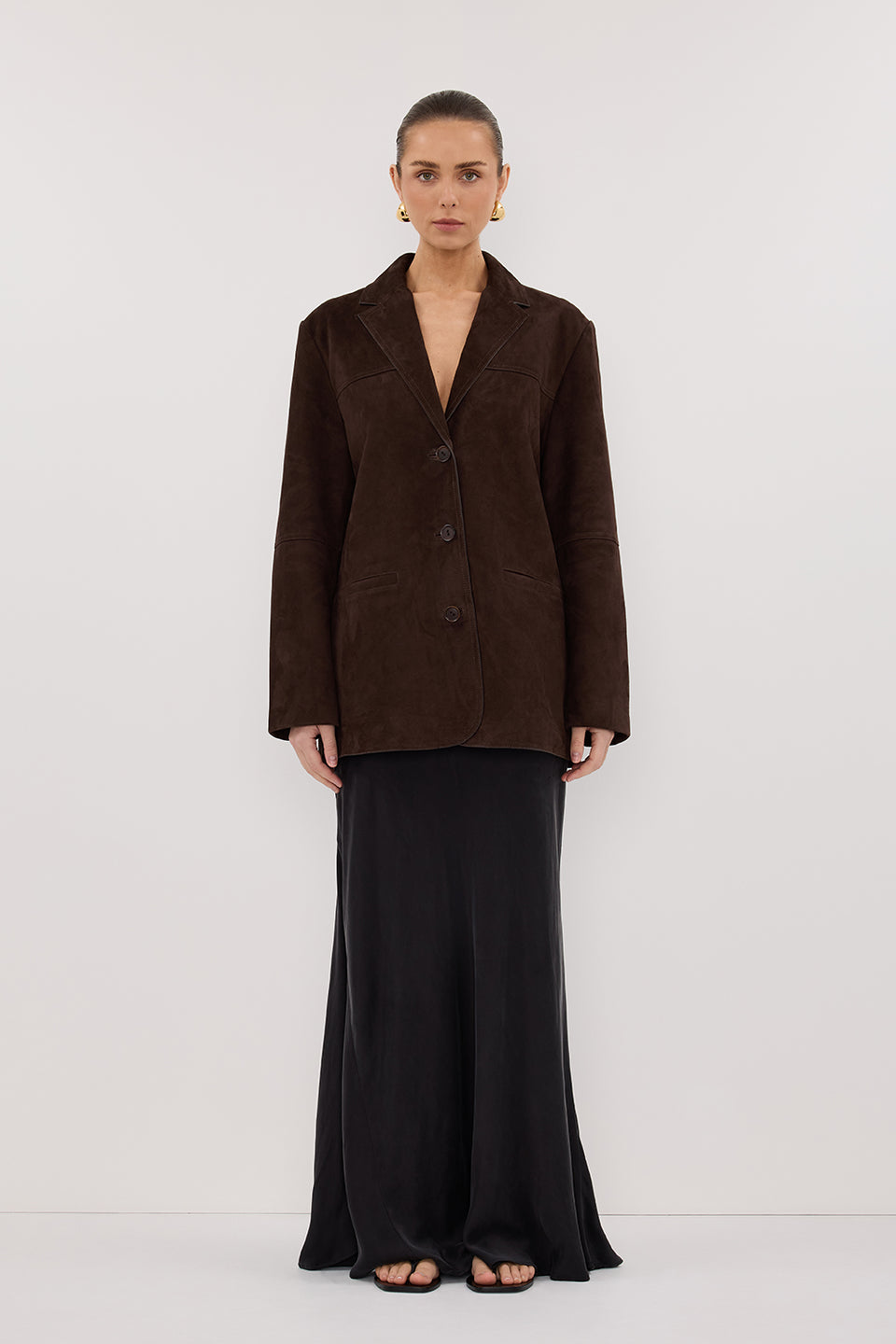 HENDRIX BITTER CHOC SUEDE JACKET - PRE ORDER Clothing DISSH Boutiques 4 BITTER CHOCOLATE 