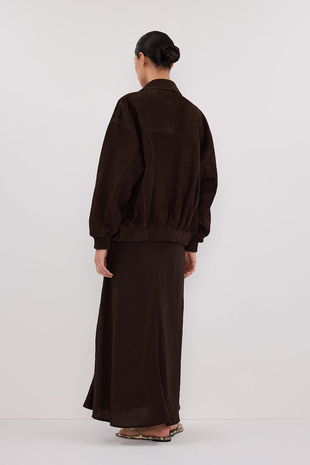 DALTON BITTER CHOC SUEDE BOMBER Clothing DISSH Boutiques 