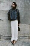 SERIN BLACK LEATHER BOMBER JACKET - PRE ORDER