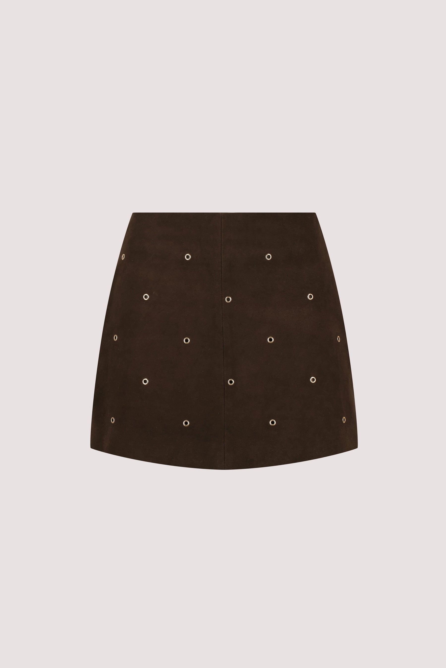 SYLVIE BITTER CHOC SUEDE MINI SKIRT Clothing DISSH Boutiques 