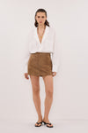 ESTELLE CHESTNUT SUEDE MINI SKIRT