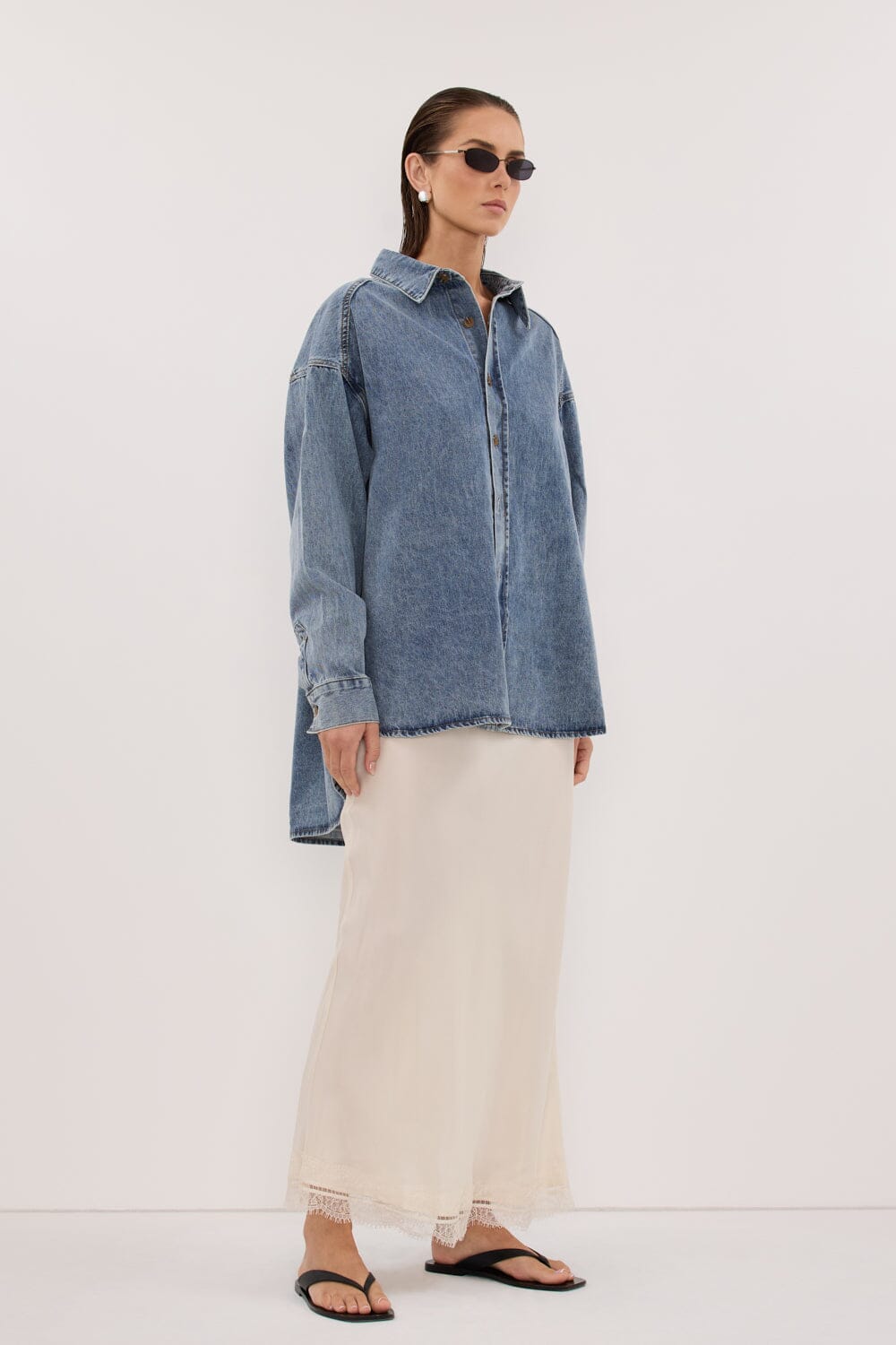 ASHTON CLASSIC BLUE OVERSIZED DENIM SHIRT