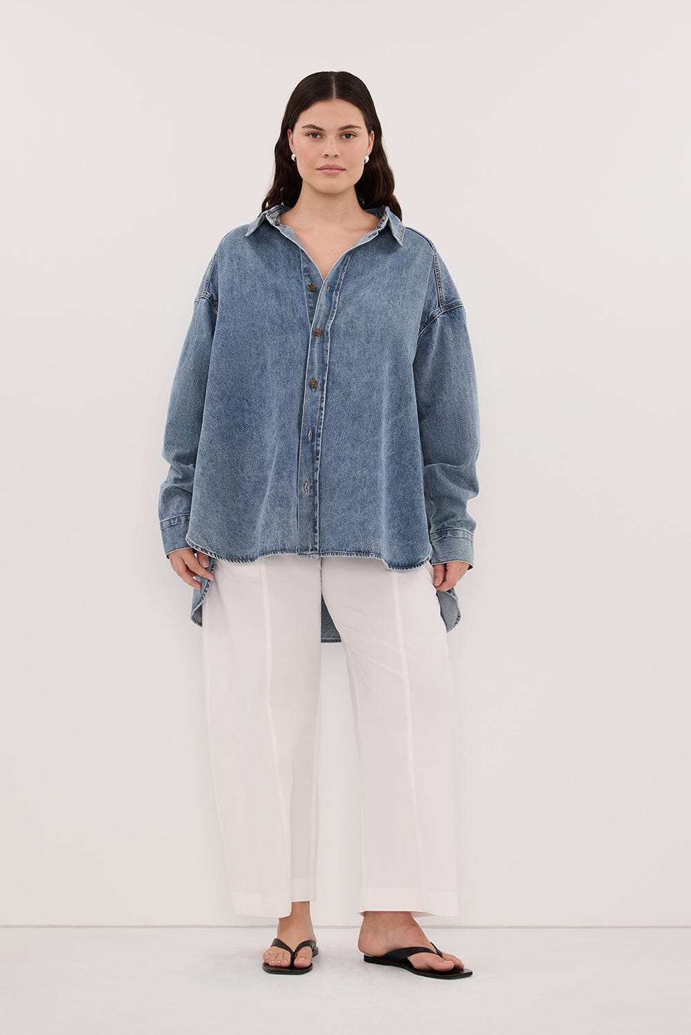 ASHTON CLASSIC BLUE OVERSIZED DENIM SHIRT