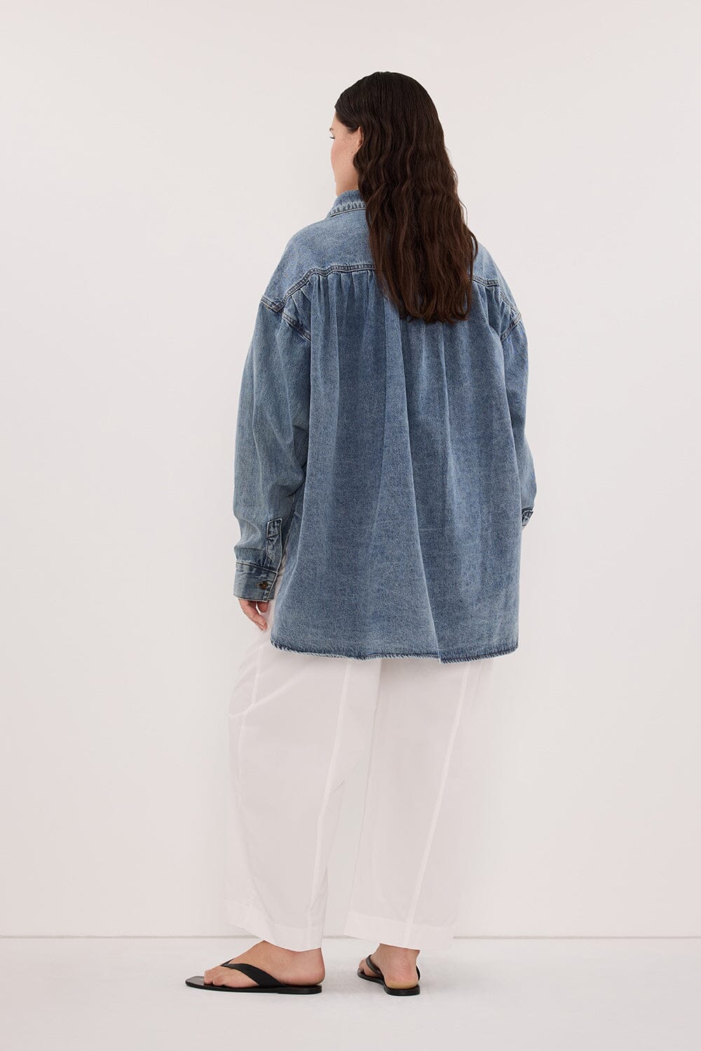 ASHTON CLASSIC BLUE OVERSIZED DENIM SHIRT