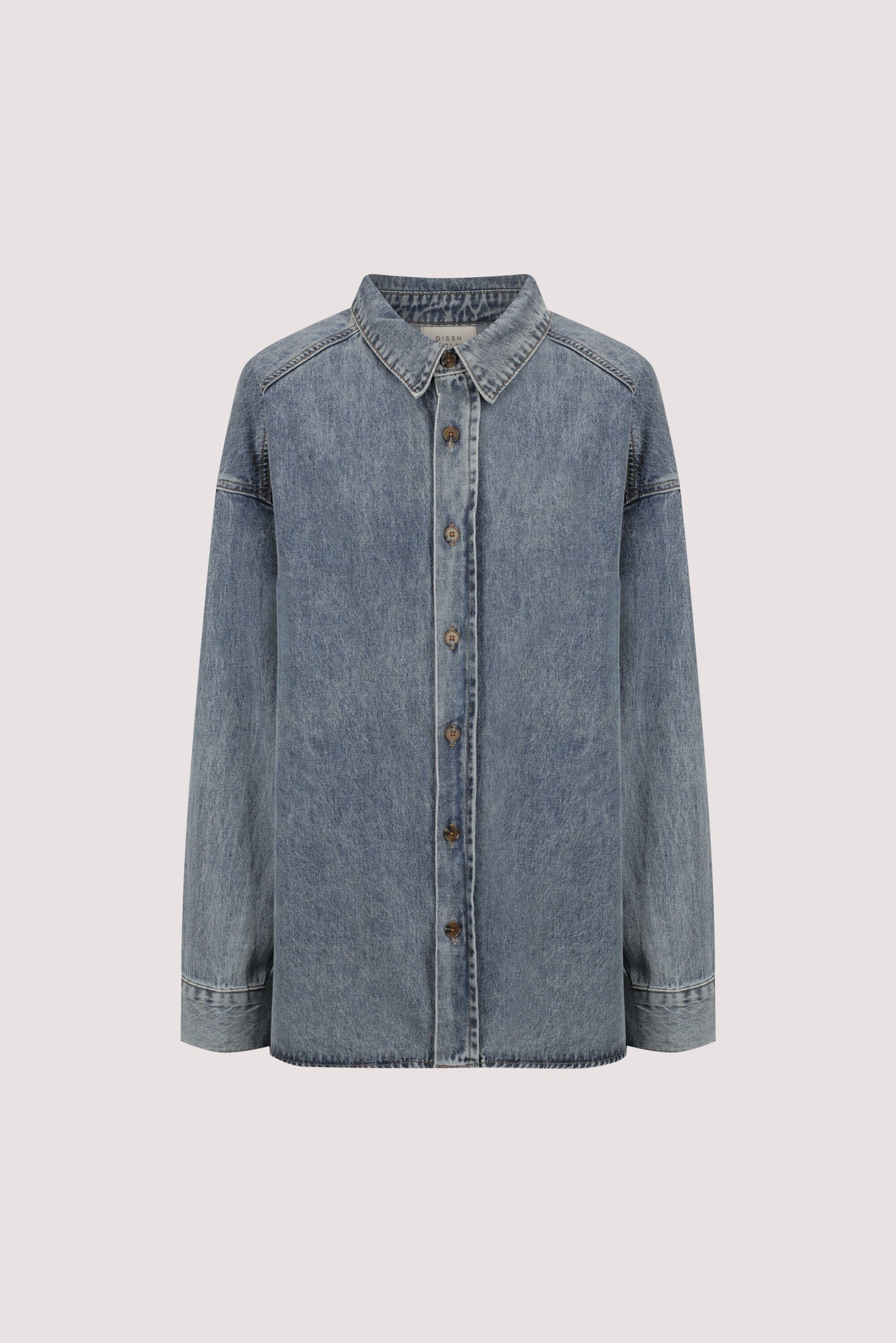 ASHTON CLASSIC BLUE OVERSIZED DENIM SHIRT Clothing DISSH Boutiques 