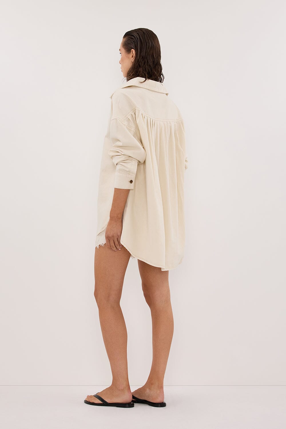 ASHTON NATURAL OVERSIZED DENIM SHIRT Clothing DISSH Boutiques 