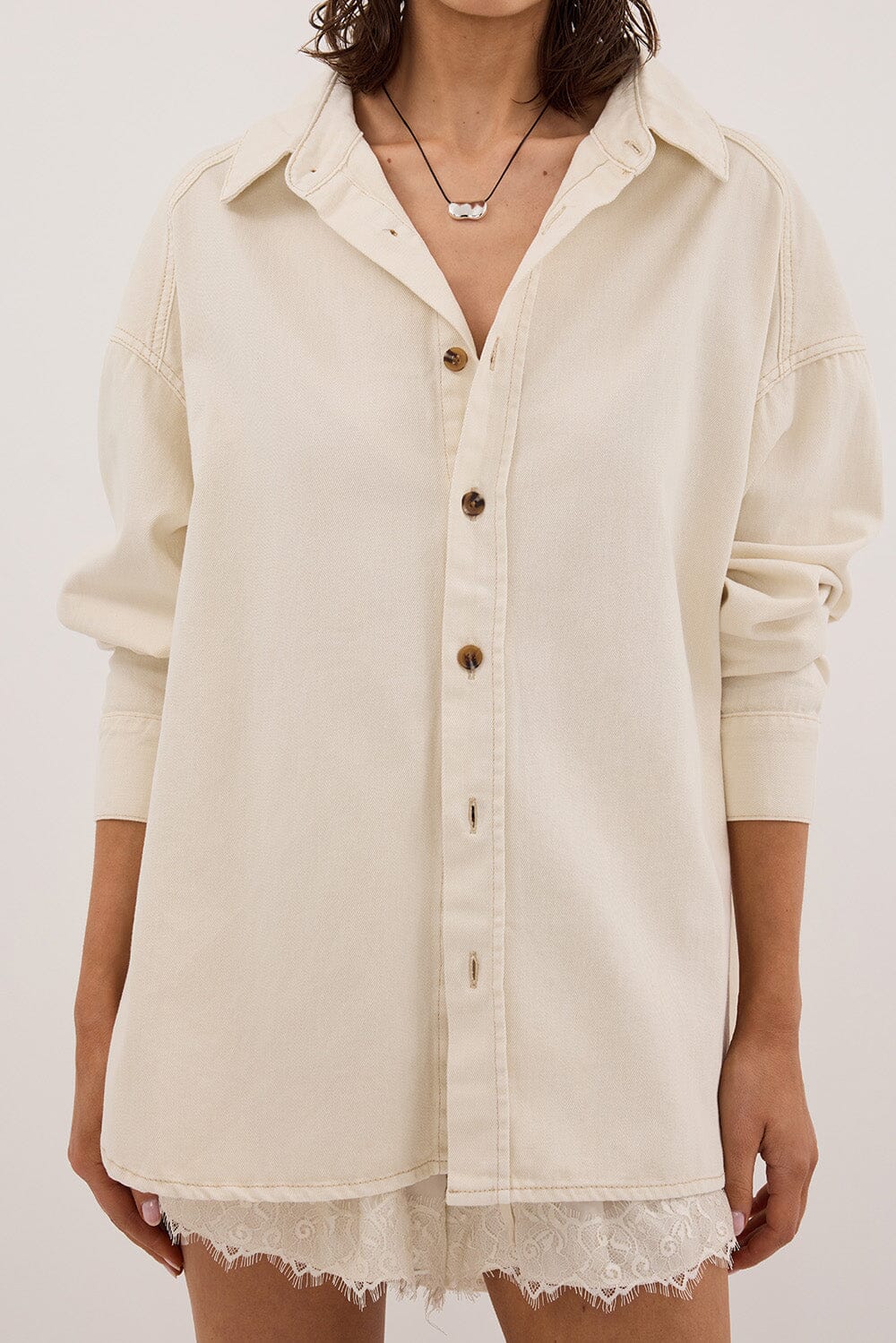 ASHTON NATURAL OVERSIZED DENIM SHIRT Clothing DISSH Boutiques 