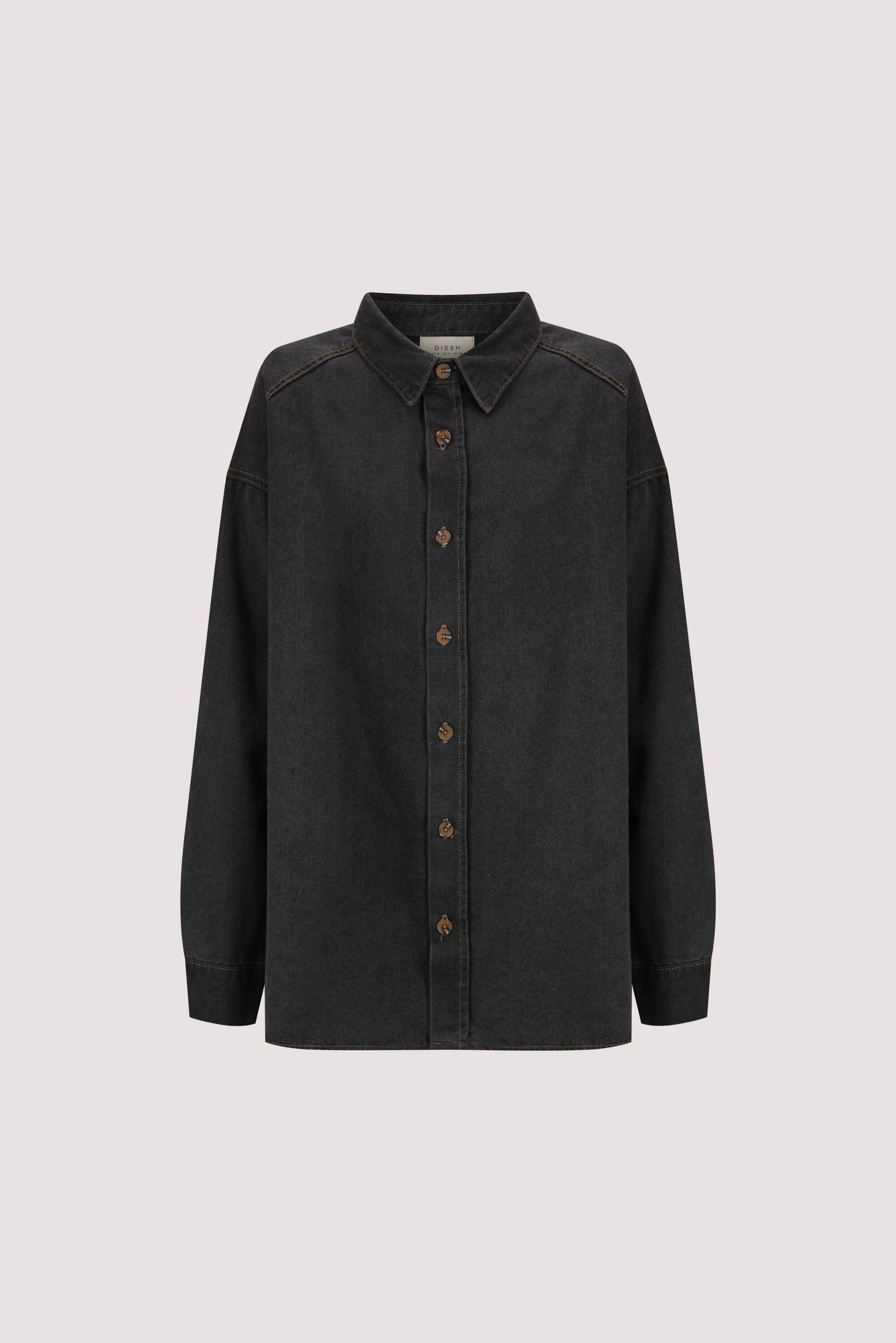 ASHTON WASHED BLACK OVERSIZED DENIM SHIRT Clothing DISSH Boutiques 