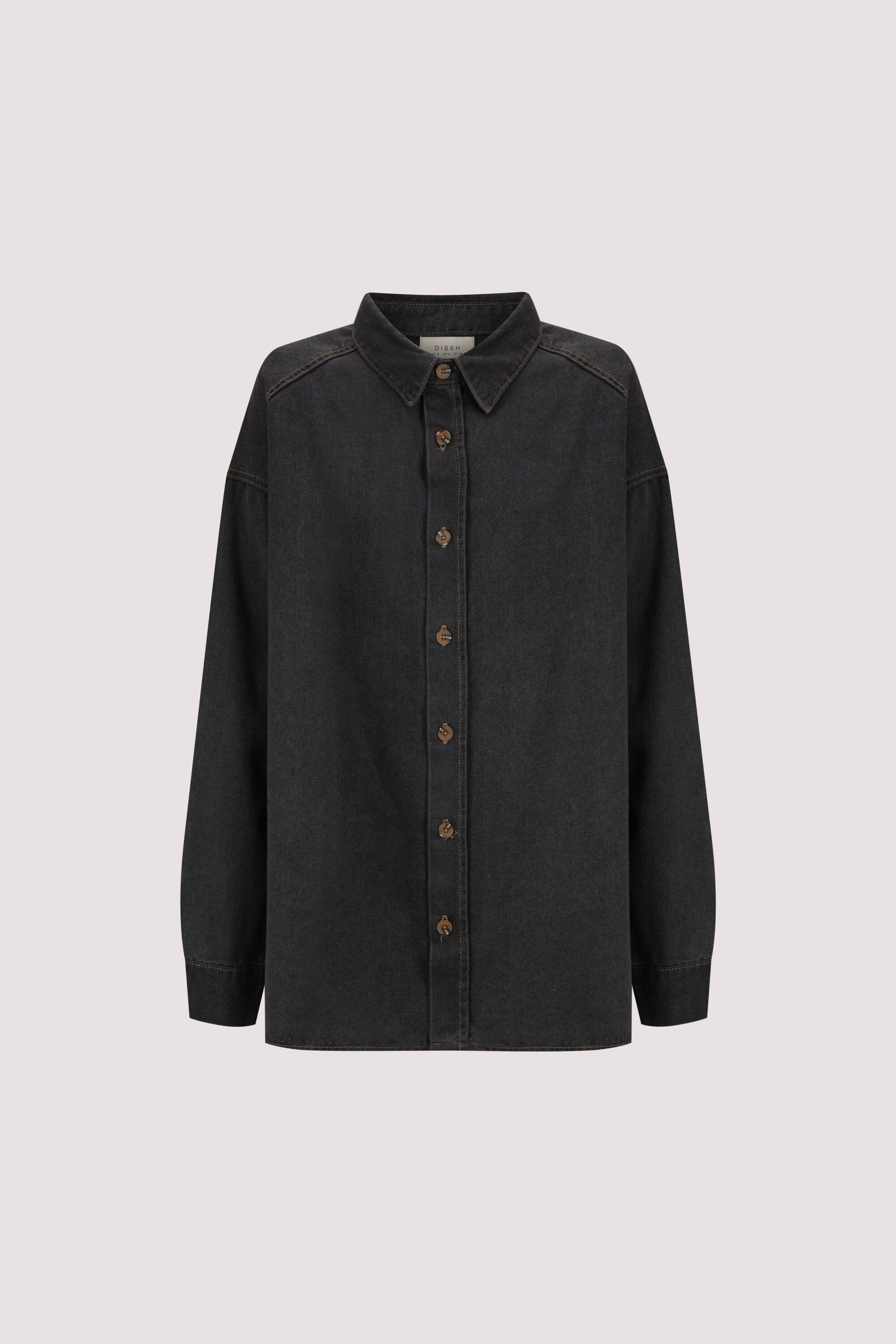 ASHTON WASHED BLACK OVERSIZED DENIM SHIRT Clothing DISSH Boutiques 
