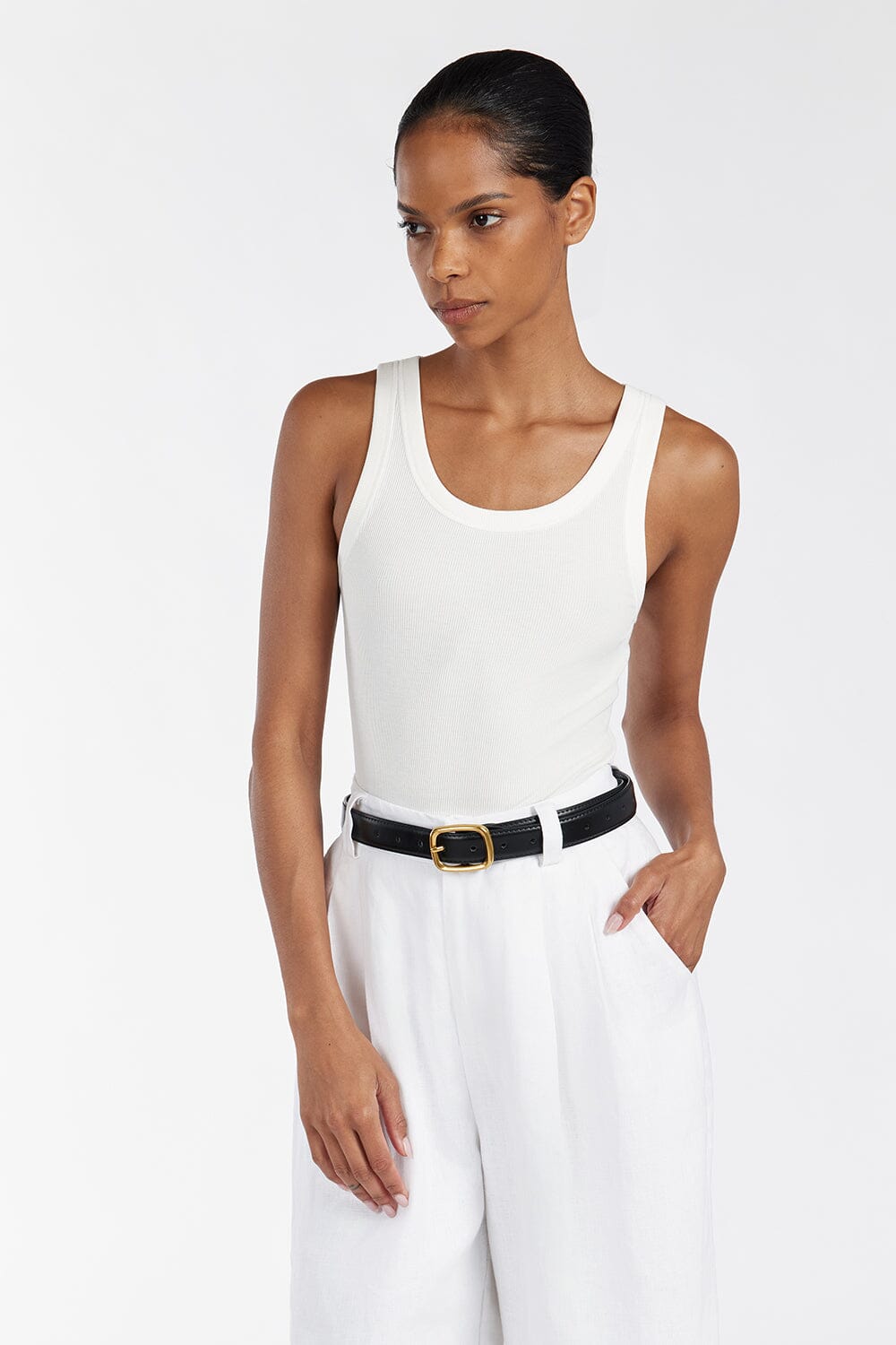 LEE OFF WHITE KNIT TANK Clothing DISSH Boutiques 