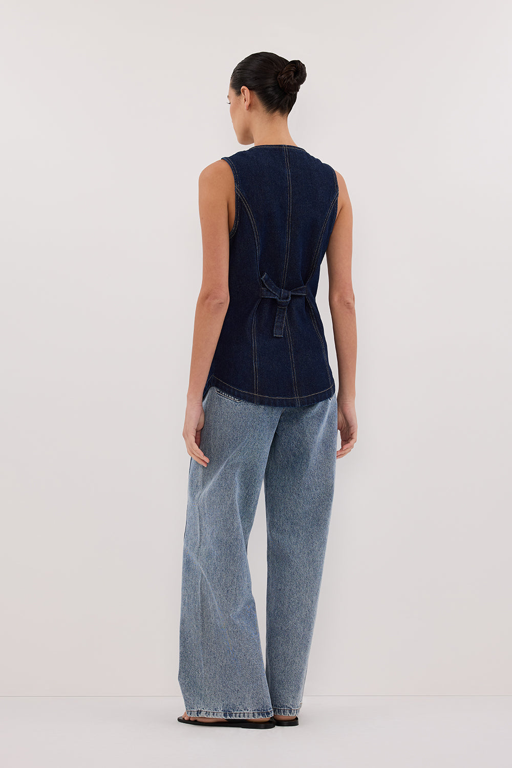 OLLY INDIGO DENIM VEST Clothing DISSH Boutiques 