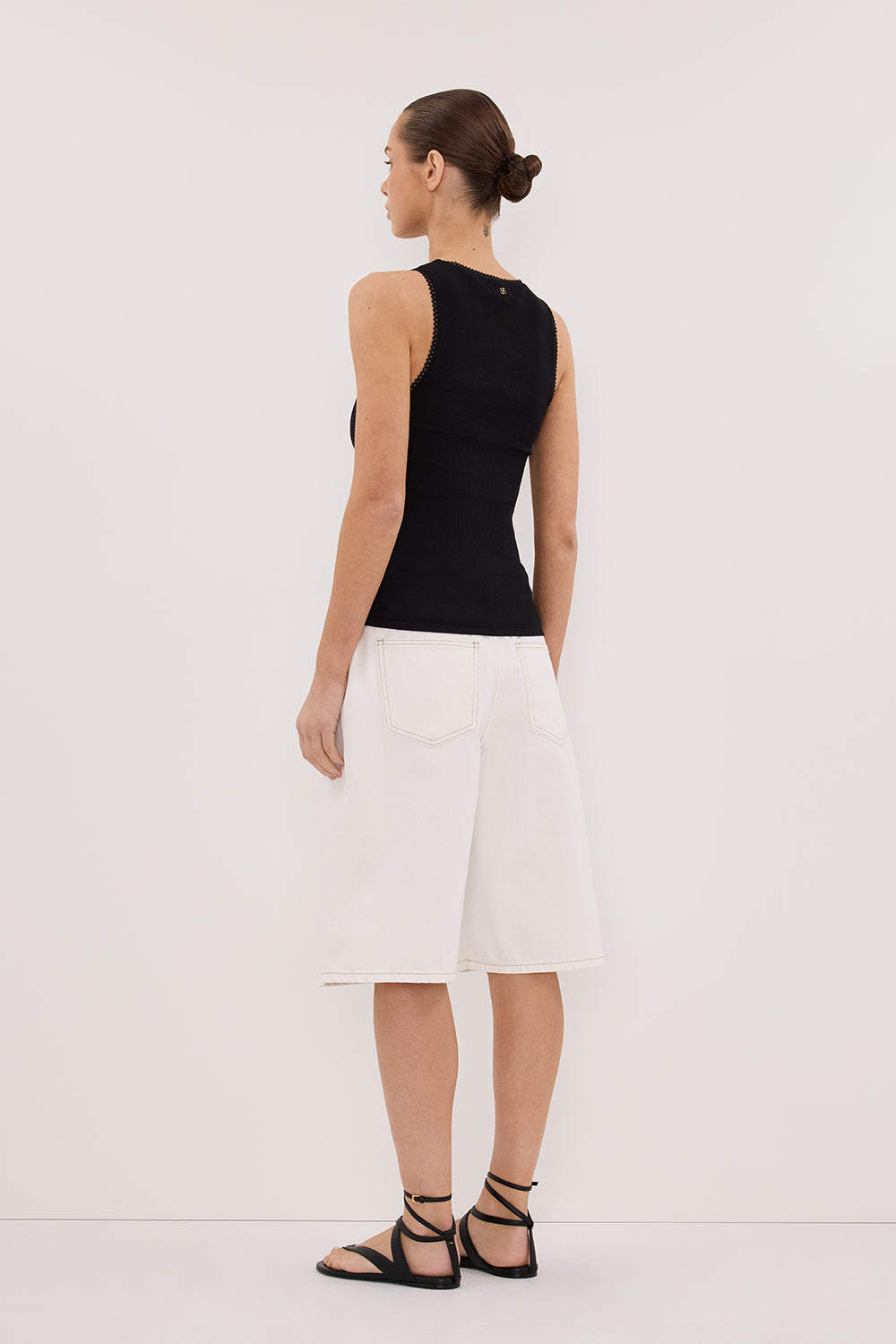 CHARLIZE BLACK SLEEVELESS KNIT TANK Clothing DISSH Boutiques 