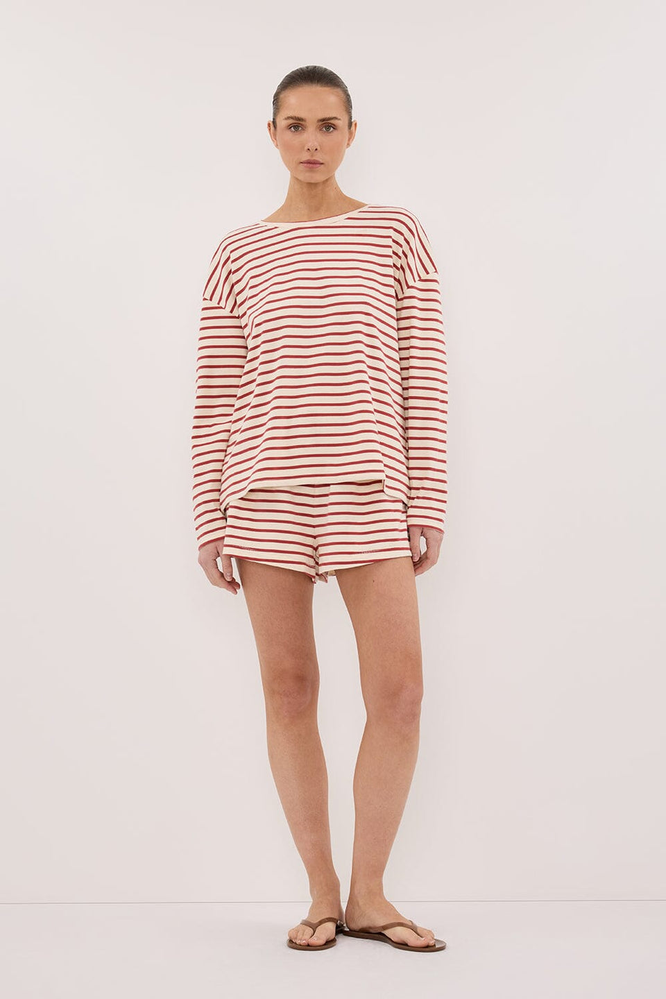 NOLA SAHARA STRIPE LONG SLEEVE TEE Clothing DISSH Boutiques 