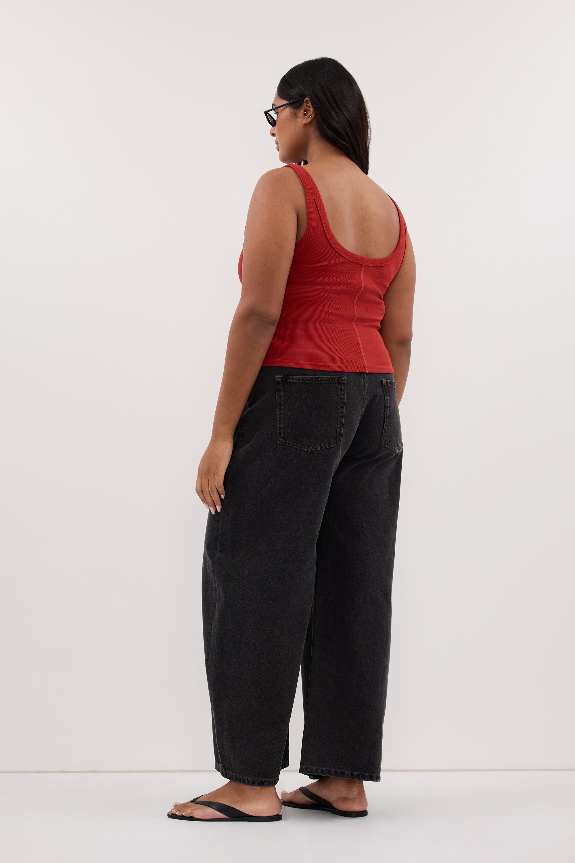 PHOEBE BURNT RED SCOOP NECK TANK