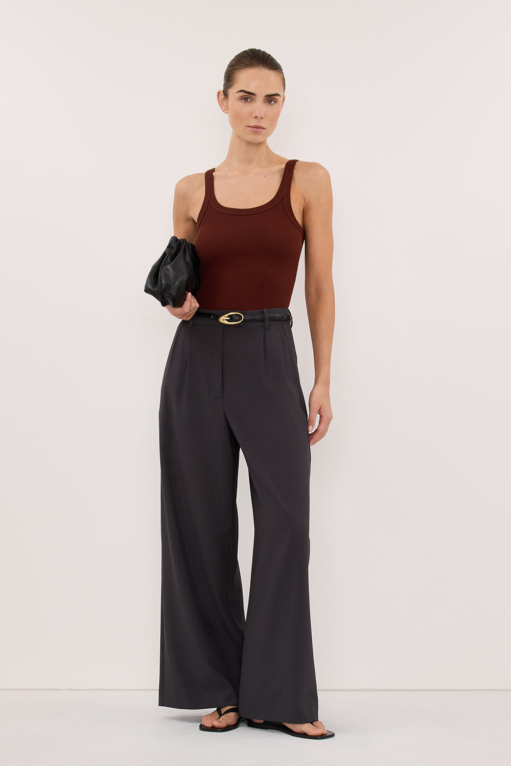 PHOEBE CINNAMON SCOOP NECK TANK TOP