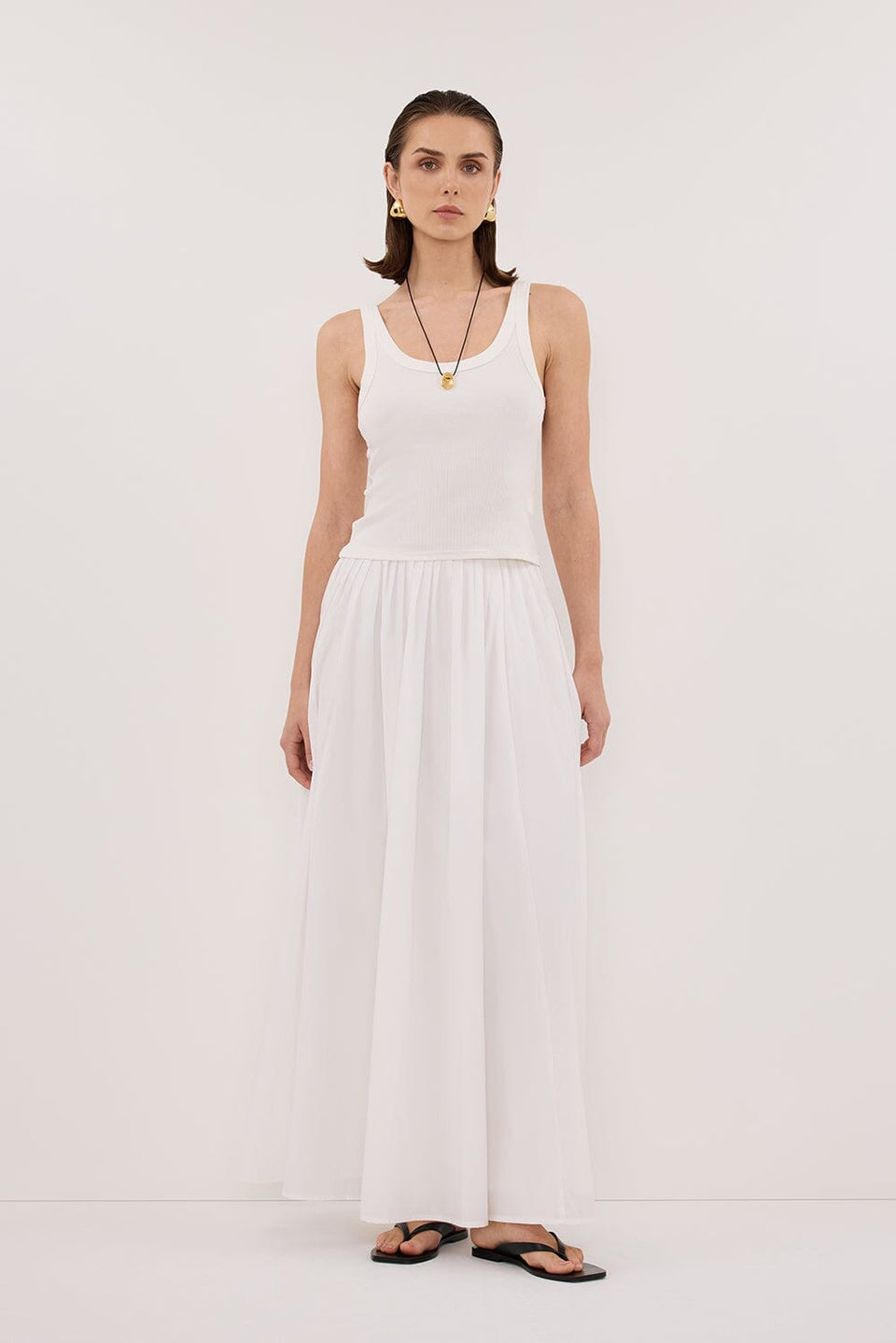 PHOEBE OFF WHITE SCOOP NECK TANK Clothing DISSH Boutiques 