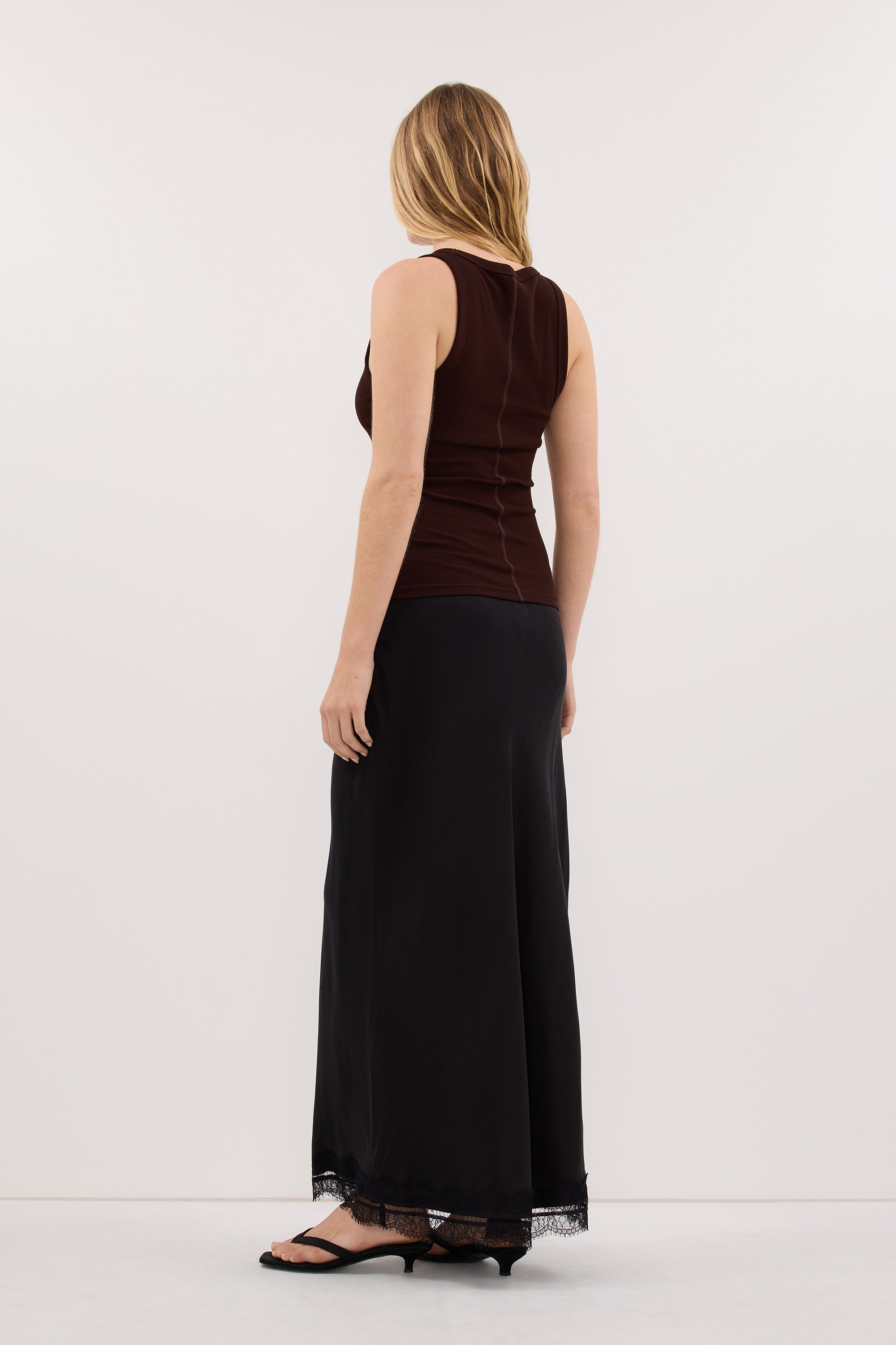 CLARA BURNT CHOC SCOOP NECK TANK TOP