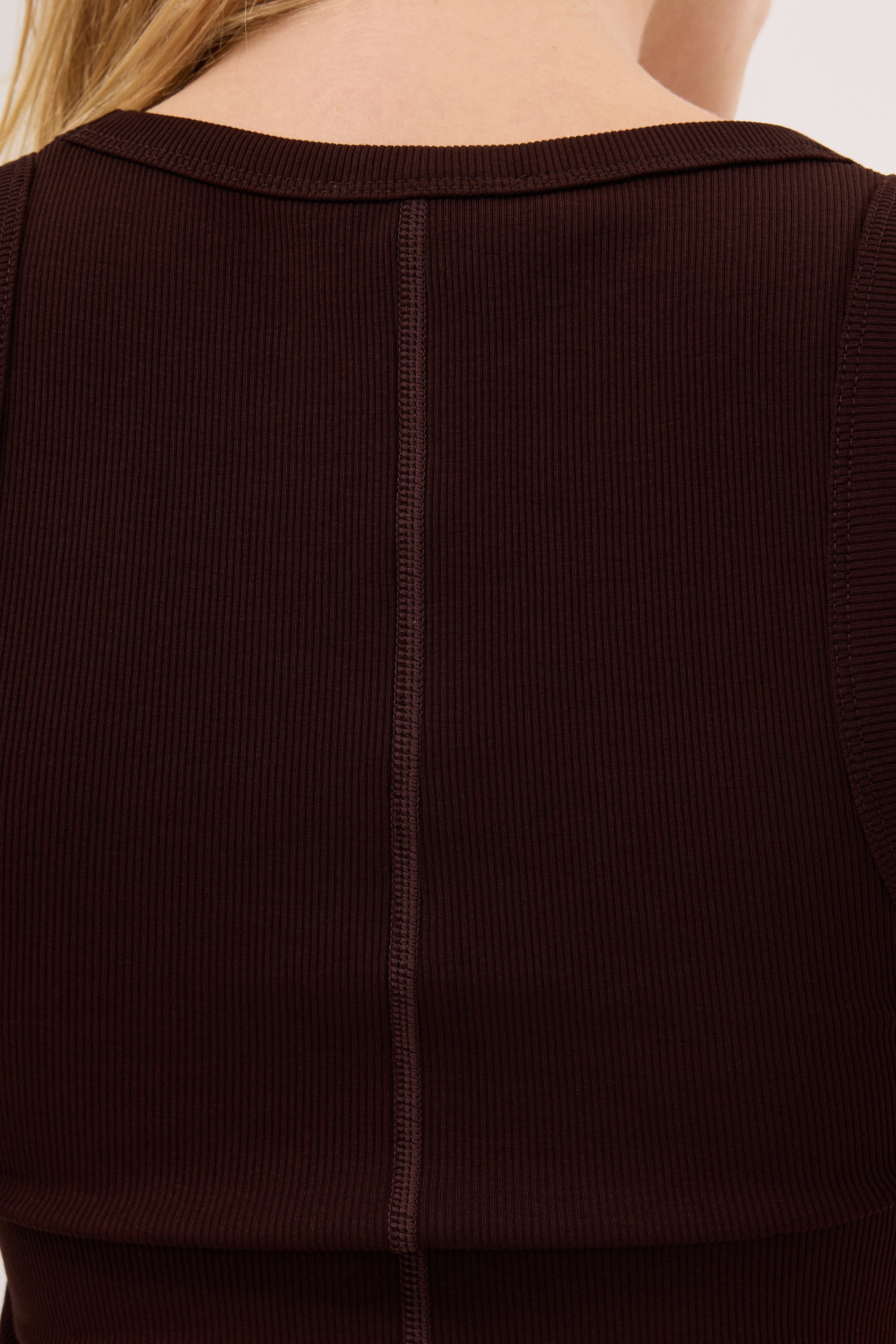 CLARA BURNT CHOC SCOOP NECK TANK TOP