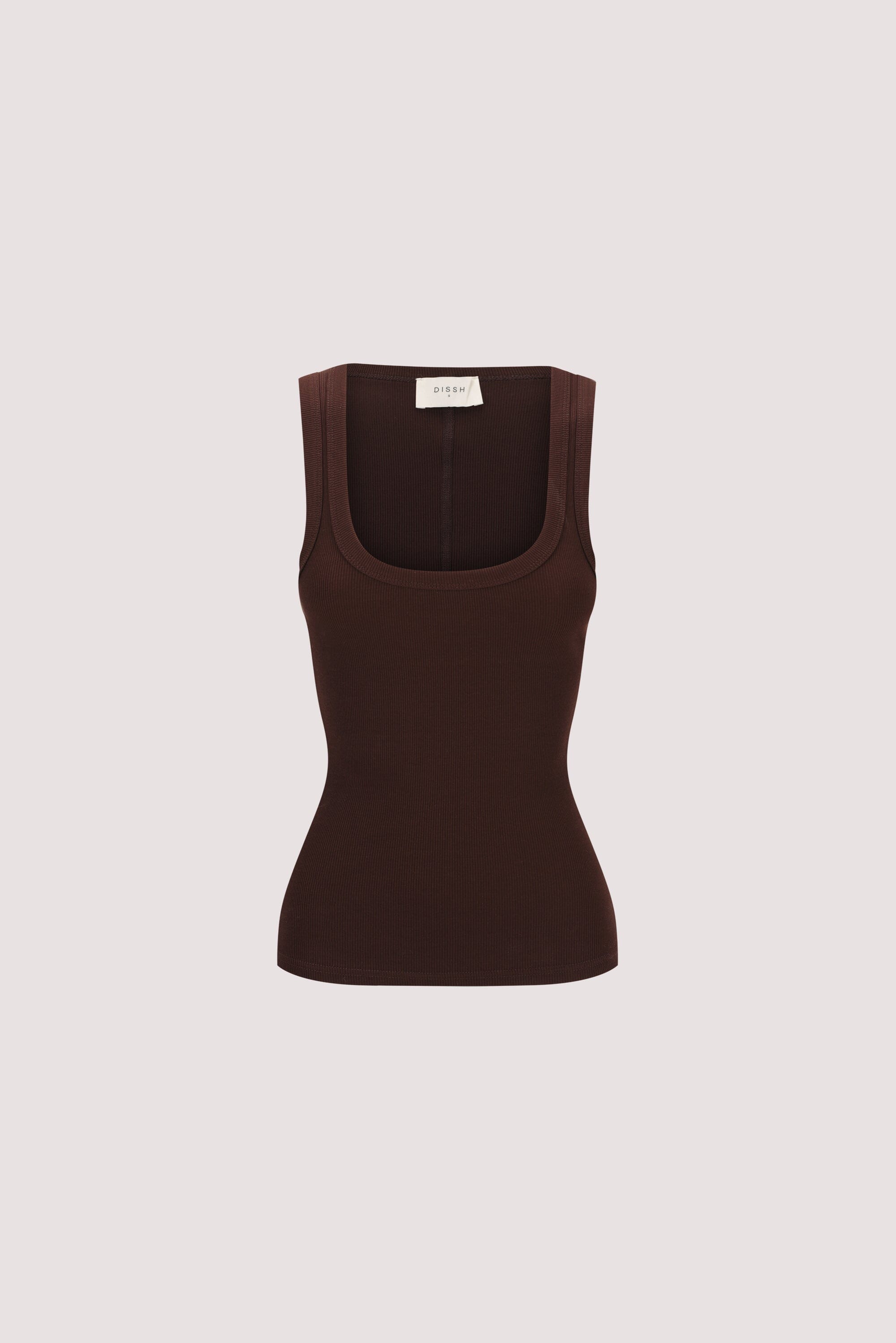 CLARA BURNT CHOC SCOOP NECK TANK TOP