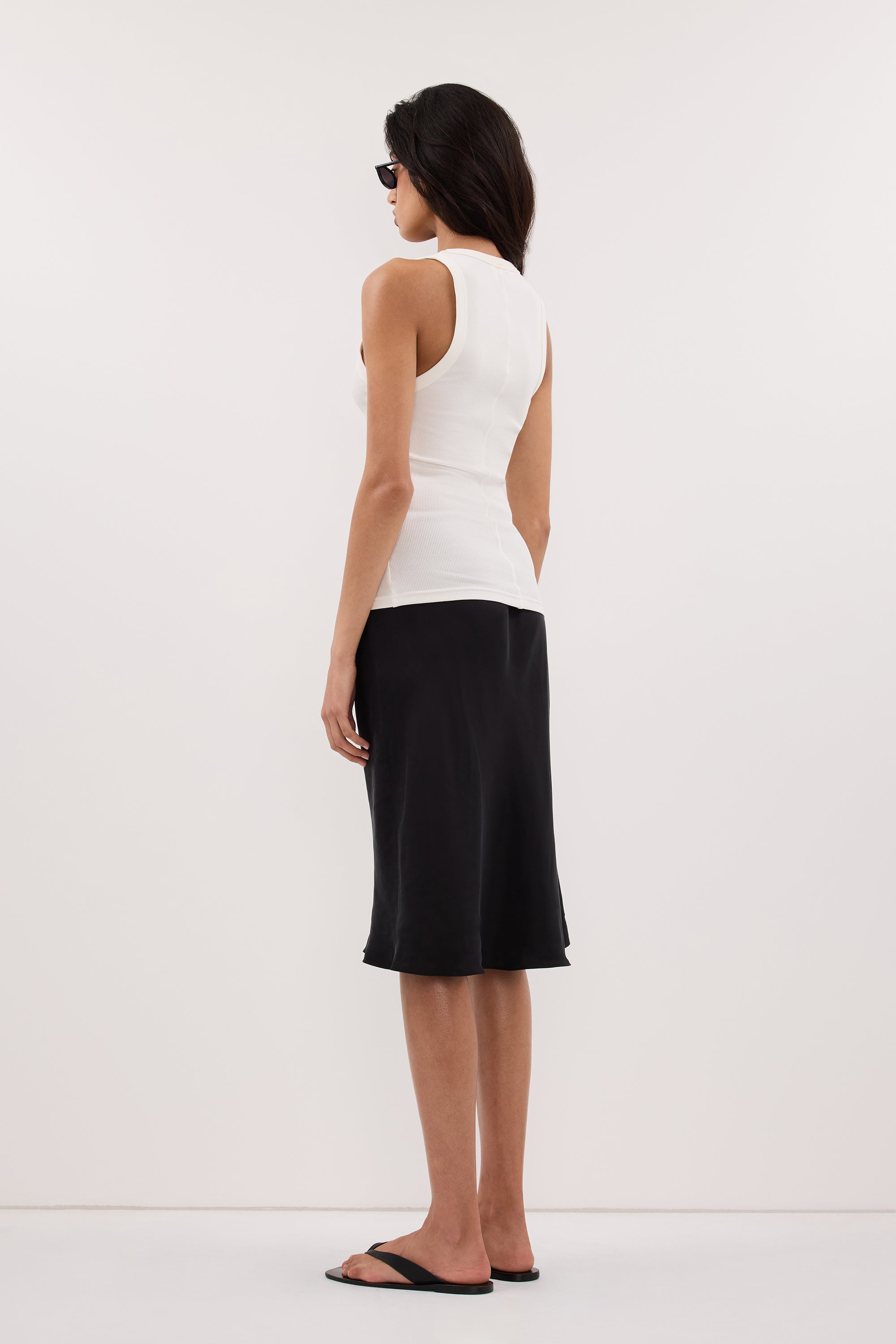 CLARA OFF WHITE SCOOP NECK TANK TOP