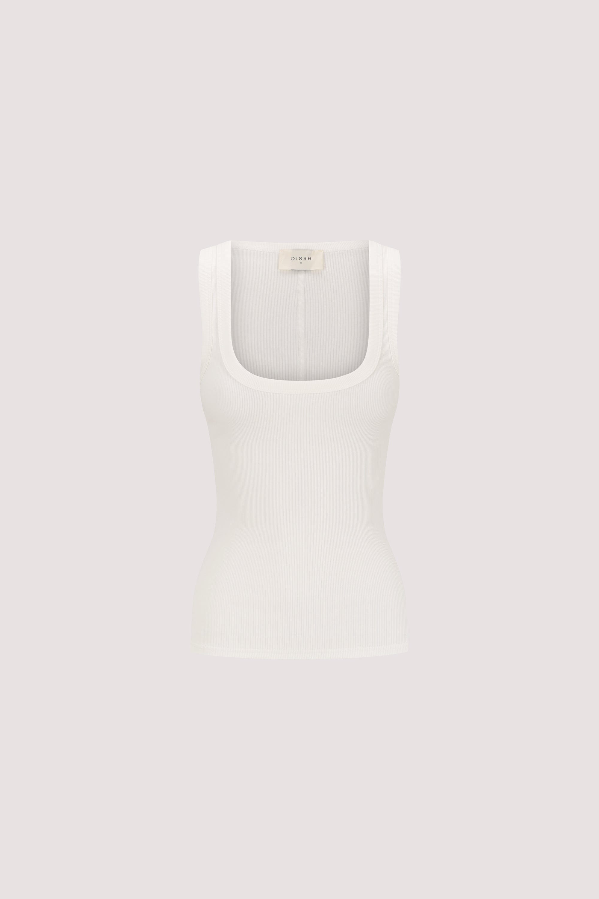 CLARA OFF WHITE SCOOP NECK TANK TOP