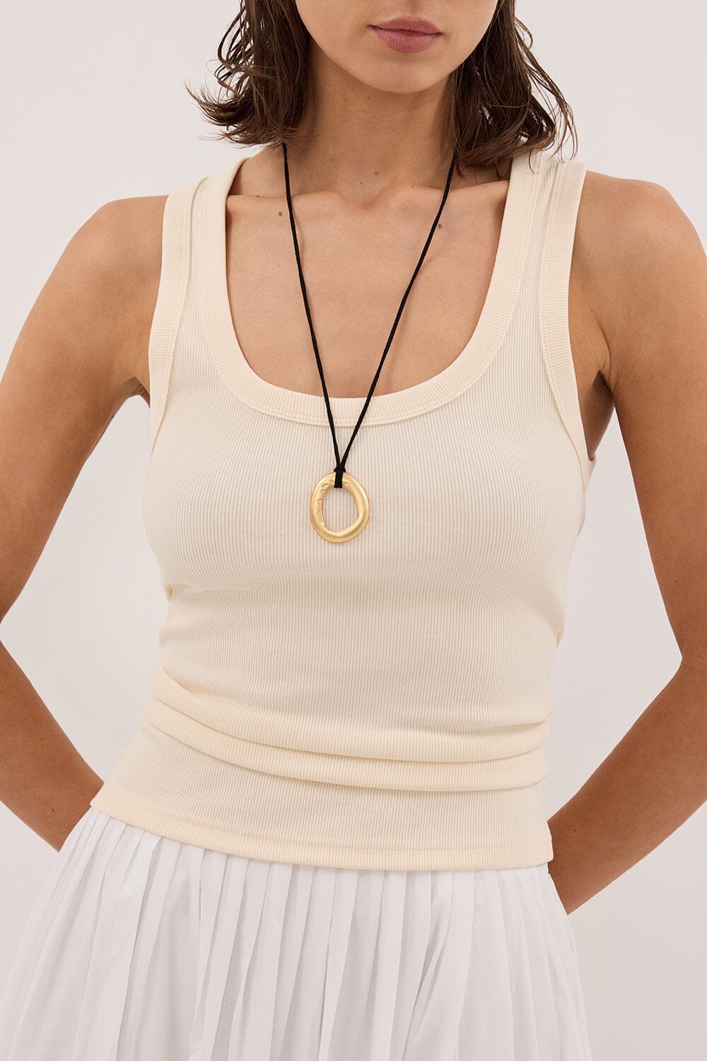 CLARA SANDSTONE SCOOP NECK TANK TOP