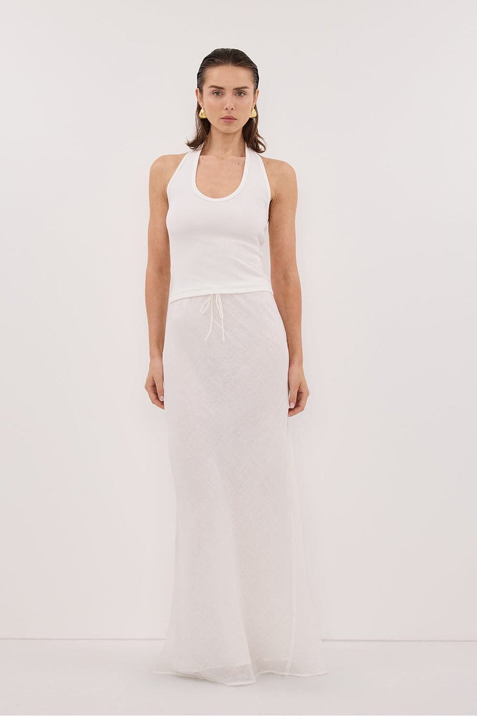 HARLAN OFF WHITE KNIT HALTER TOP Clothing DISSH Boutiques 