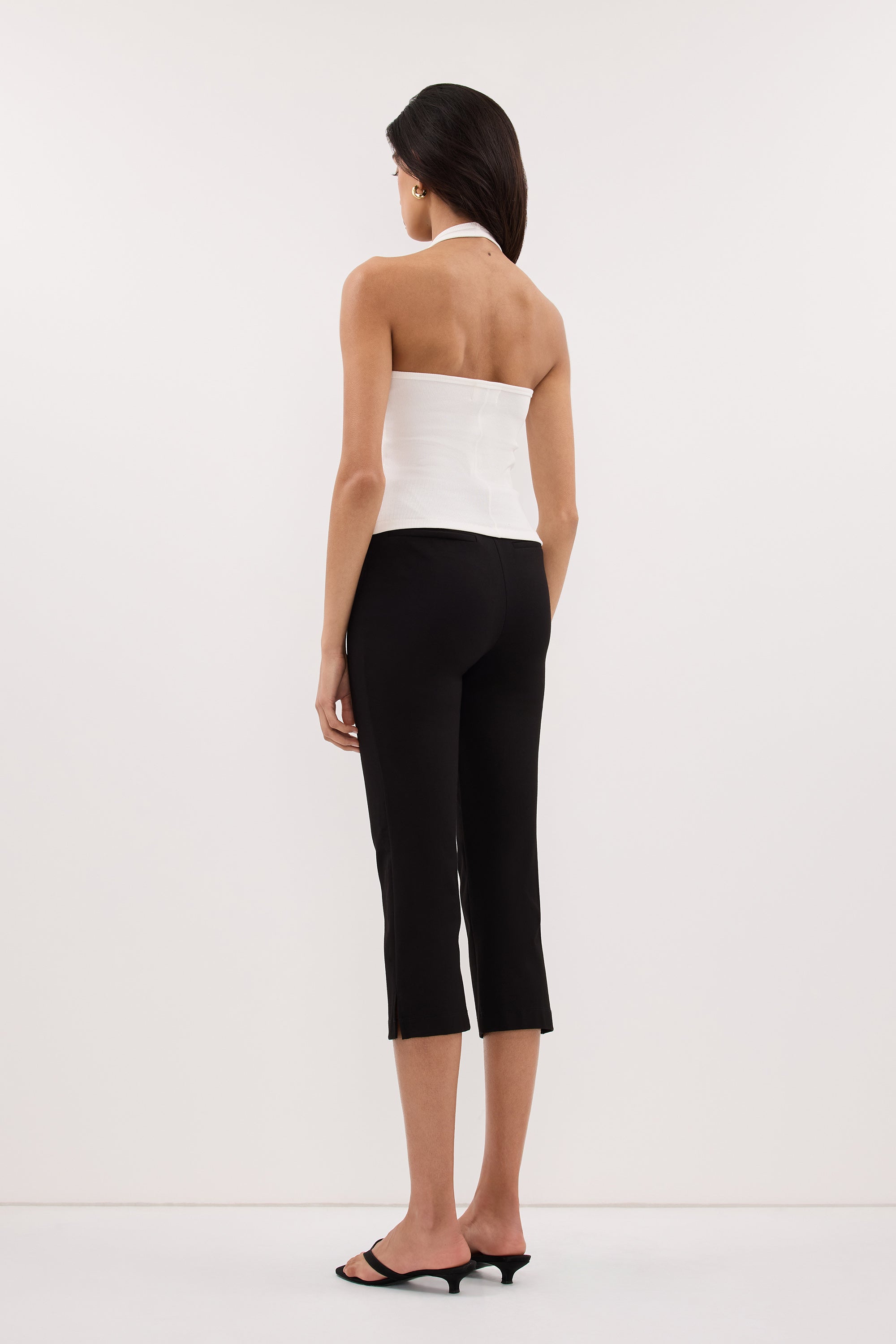 HARLAN OFF WHITE KNIT HALTER TOP