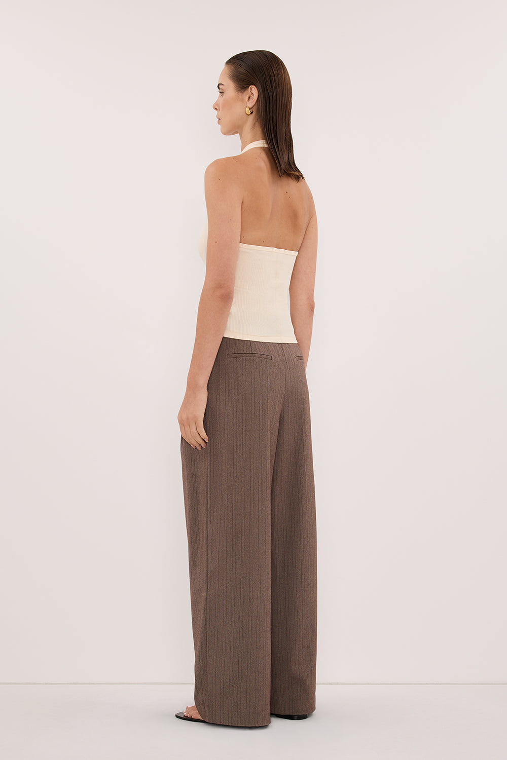 HARLAN SANDSTONE KNIT HALTER TOP