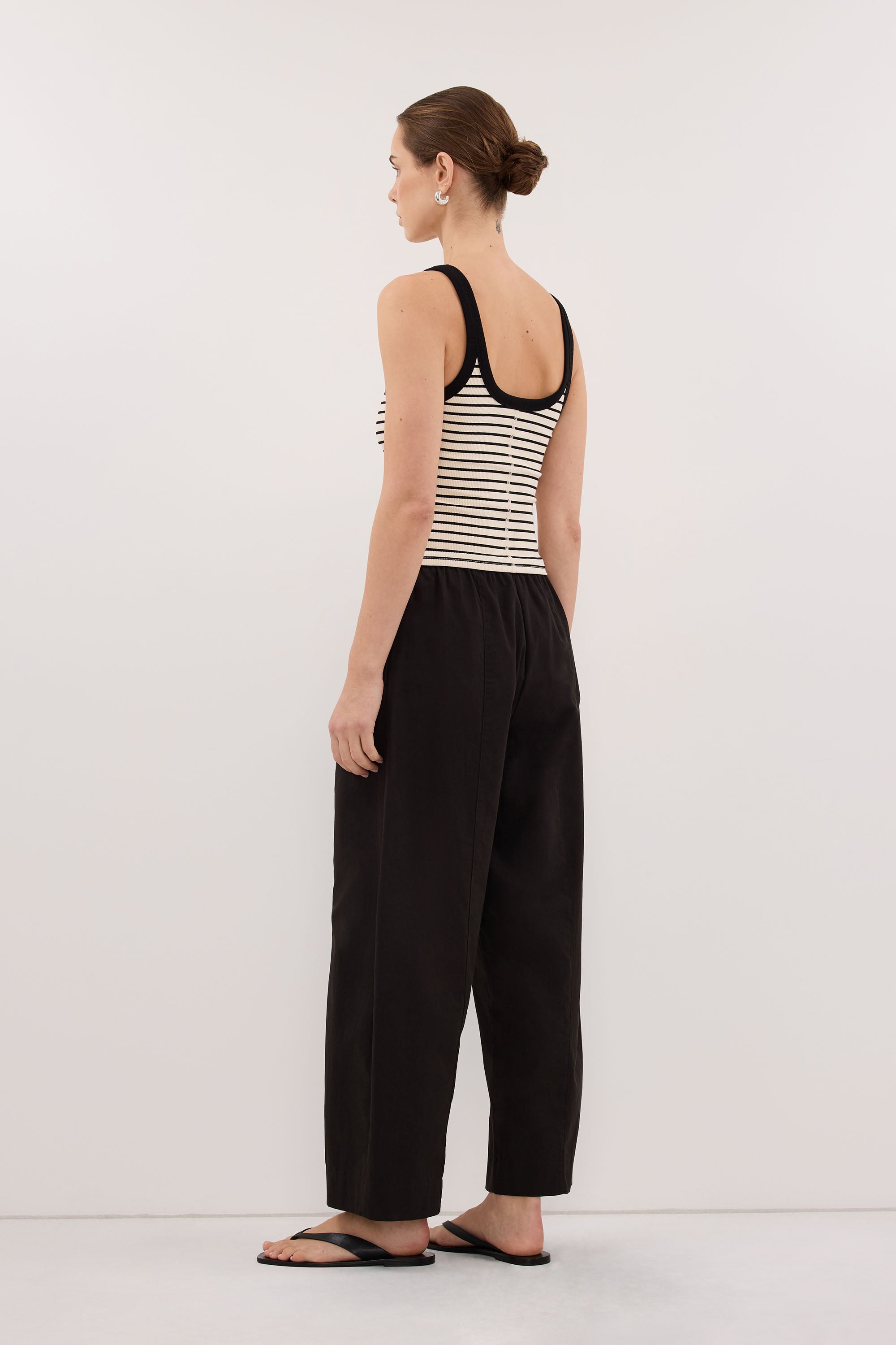 PENNY CREAM SLEEVELESS STRIPE KNIT TANK TOP