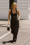 YASMIN BLACK SLEEVELESS KNIT TANK