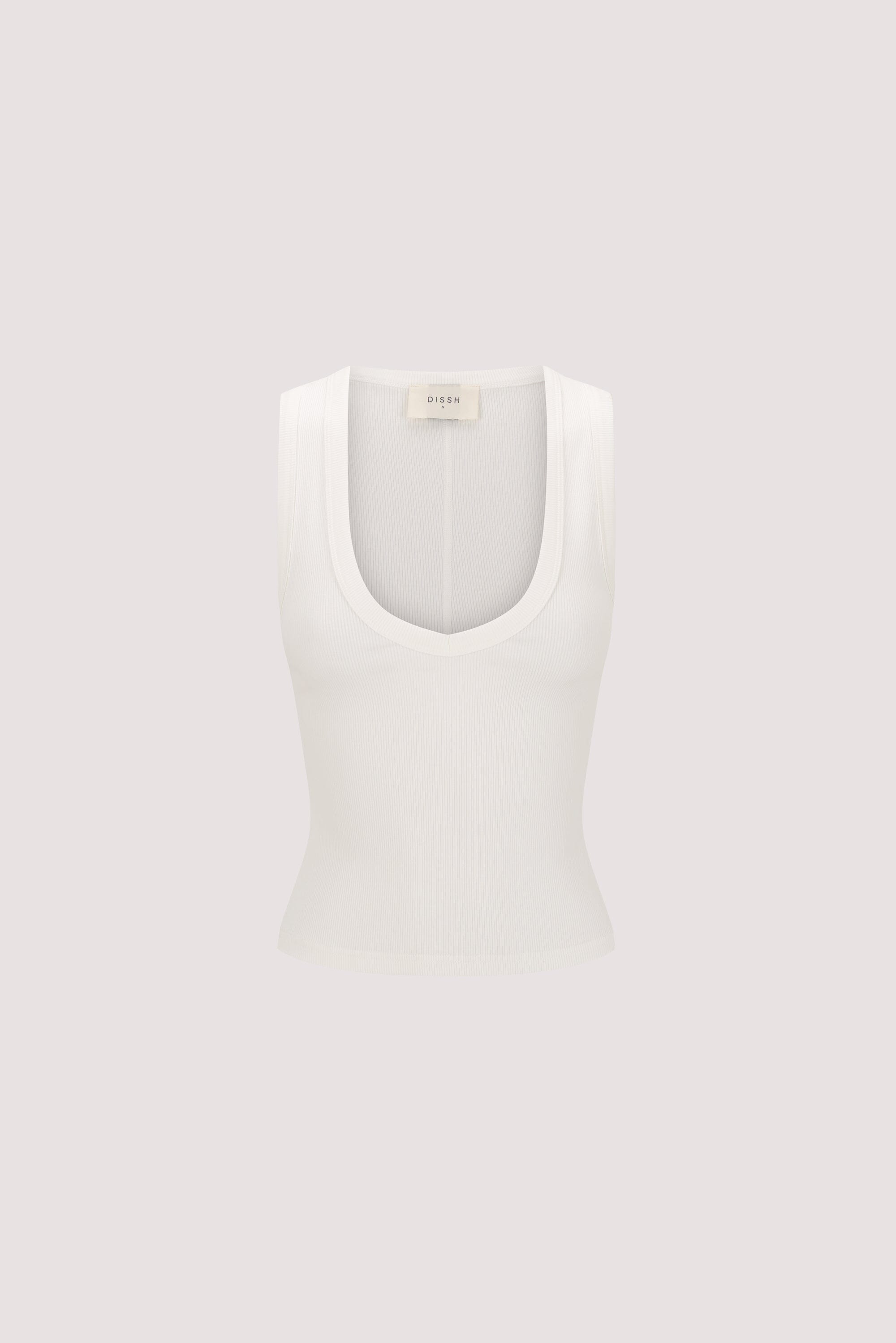YASMIN OFF WHITE SLEEVELESS KNIT TANK