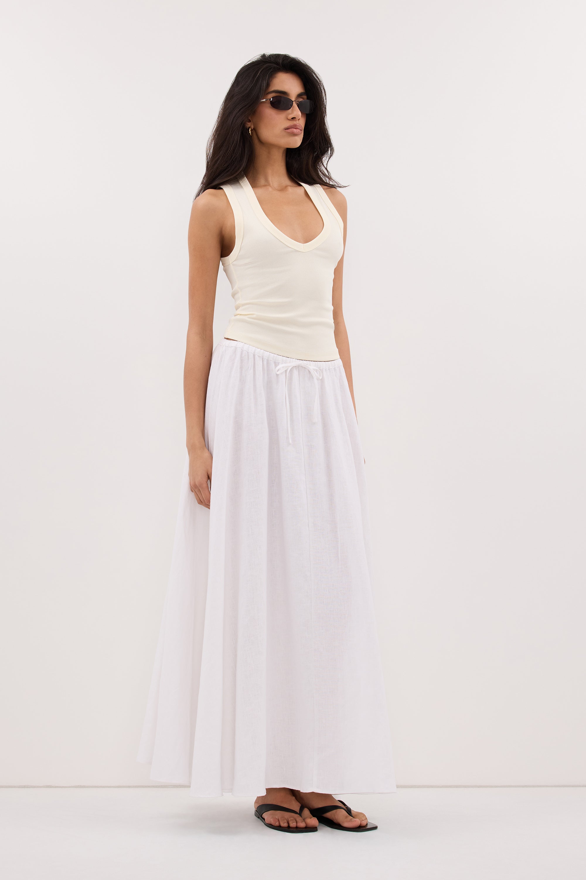 YASMIN STRAW SLEEVELESS KNIT TANK TOP