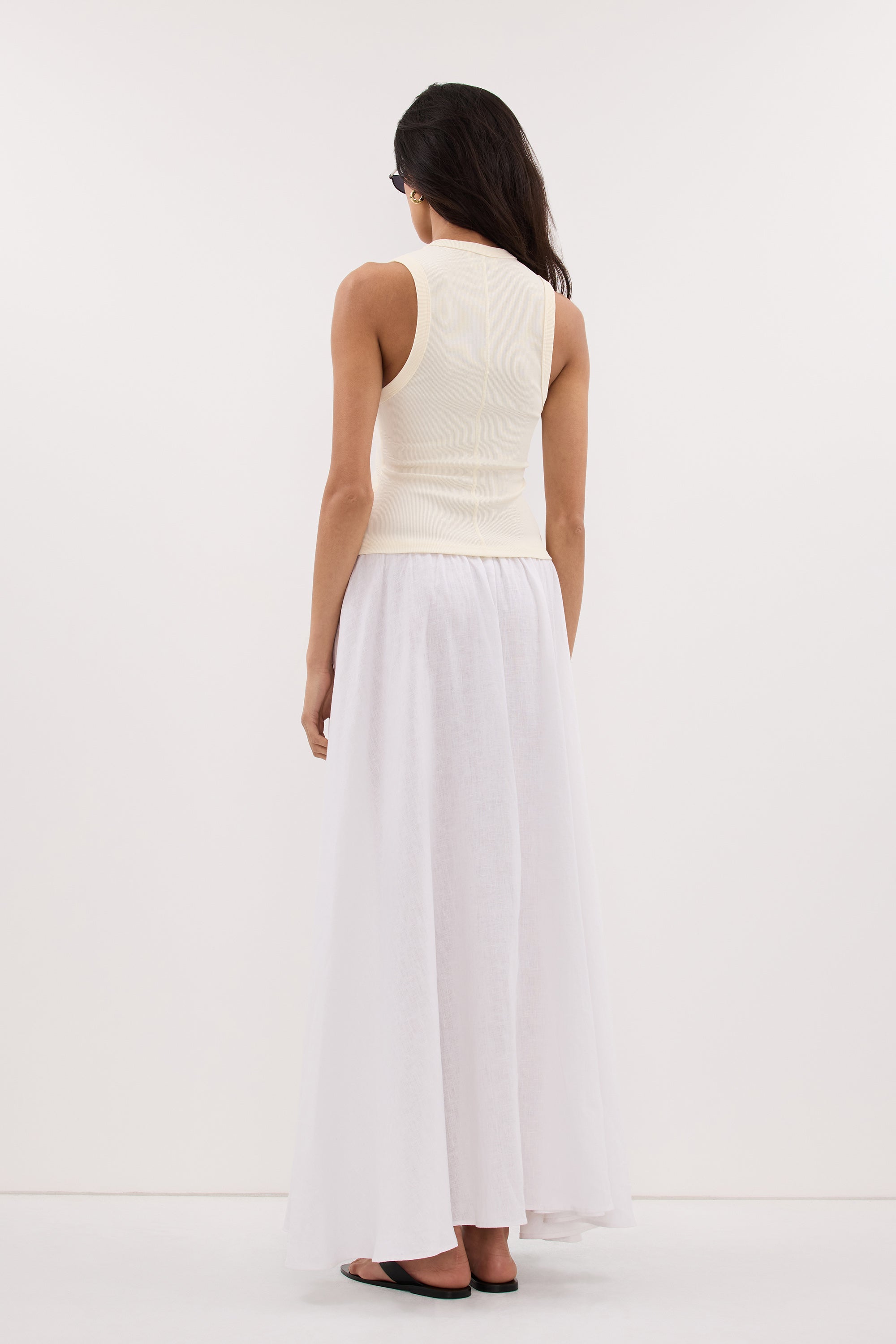 YASMIN STRAW SLEEVELESS KNIT TANK TOP
